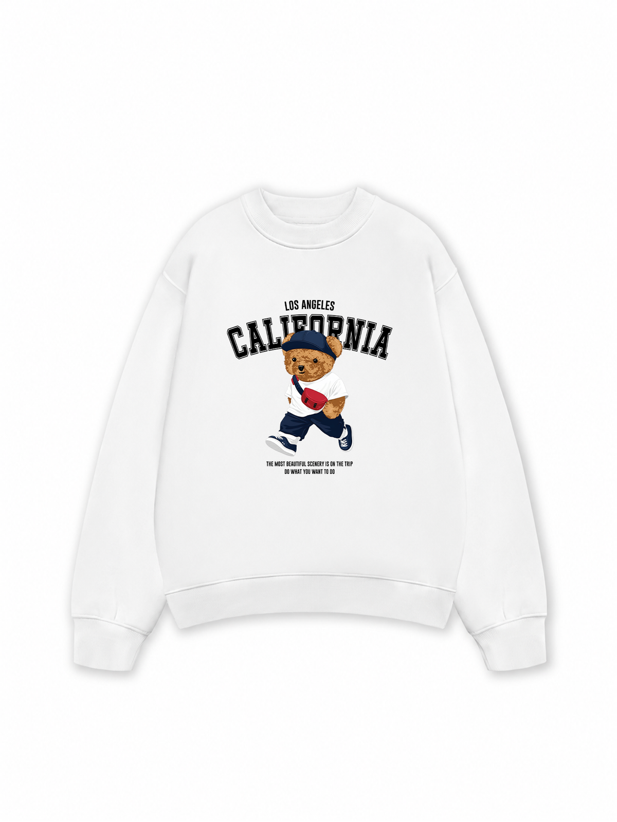Áo Sweater Nỉ Hai Da Bear Town California