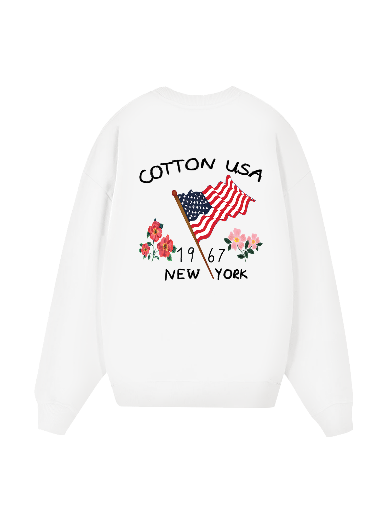 USA Floral Cotton Usa Sweater