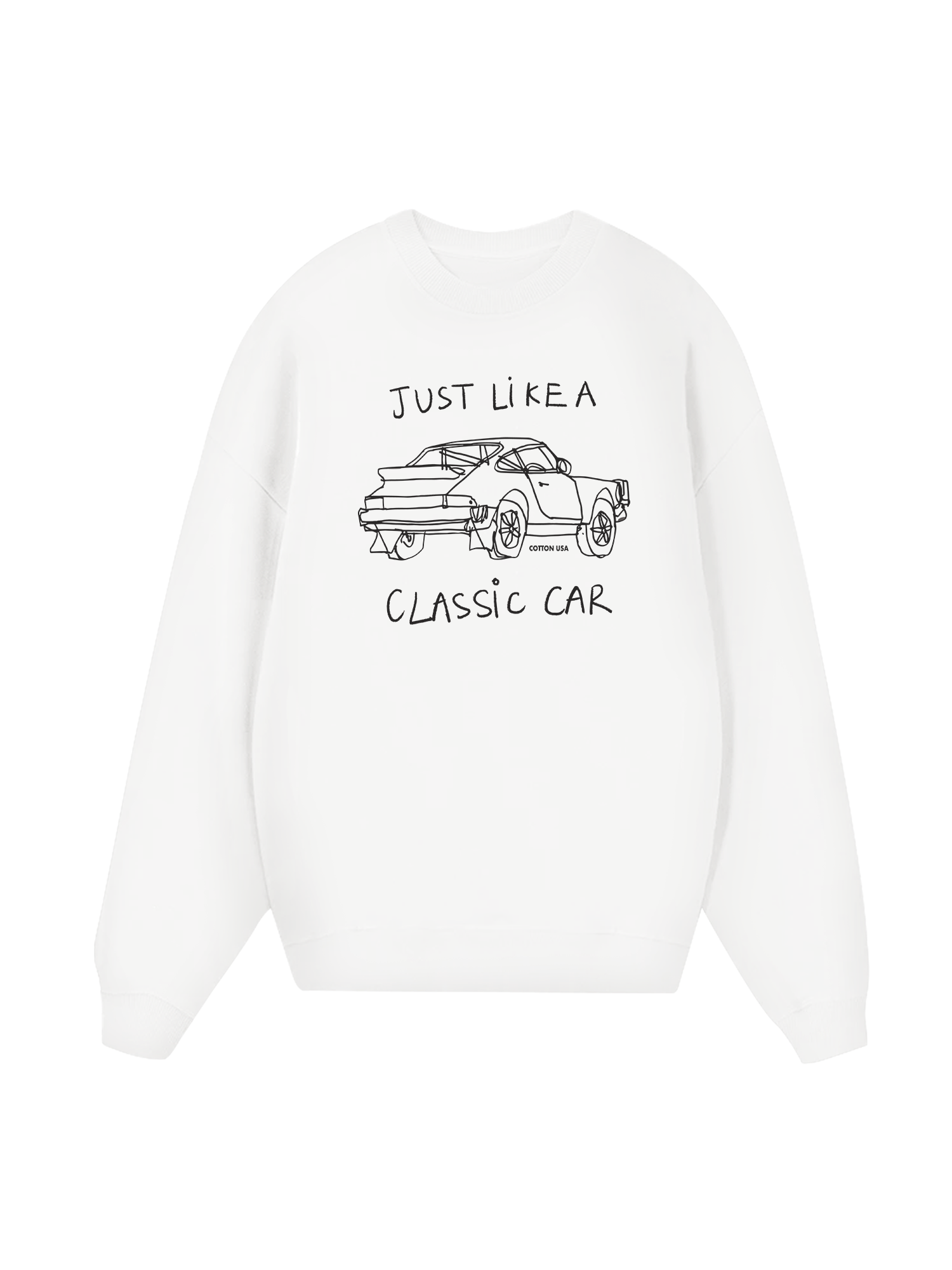 Classic Car Black And White Sweater