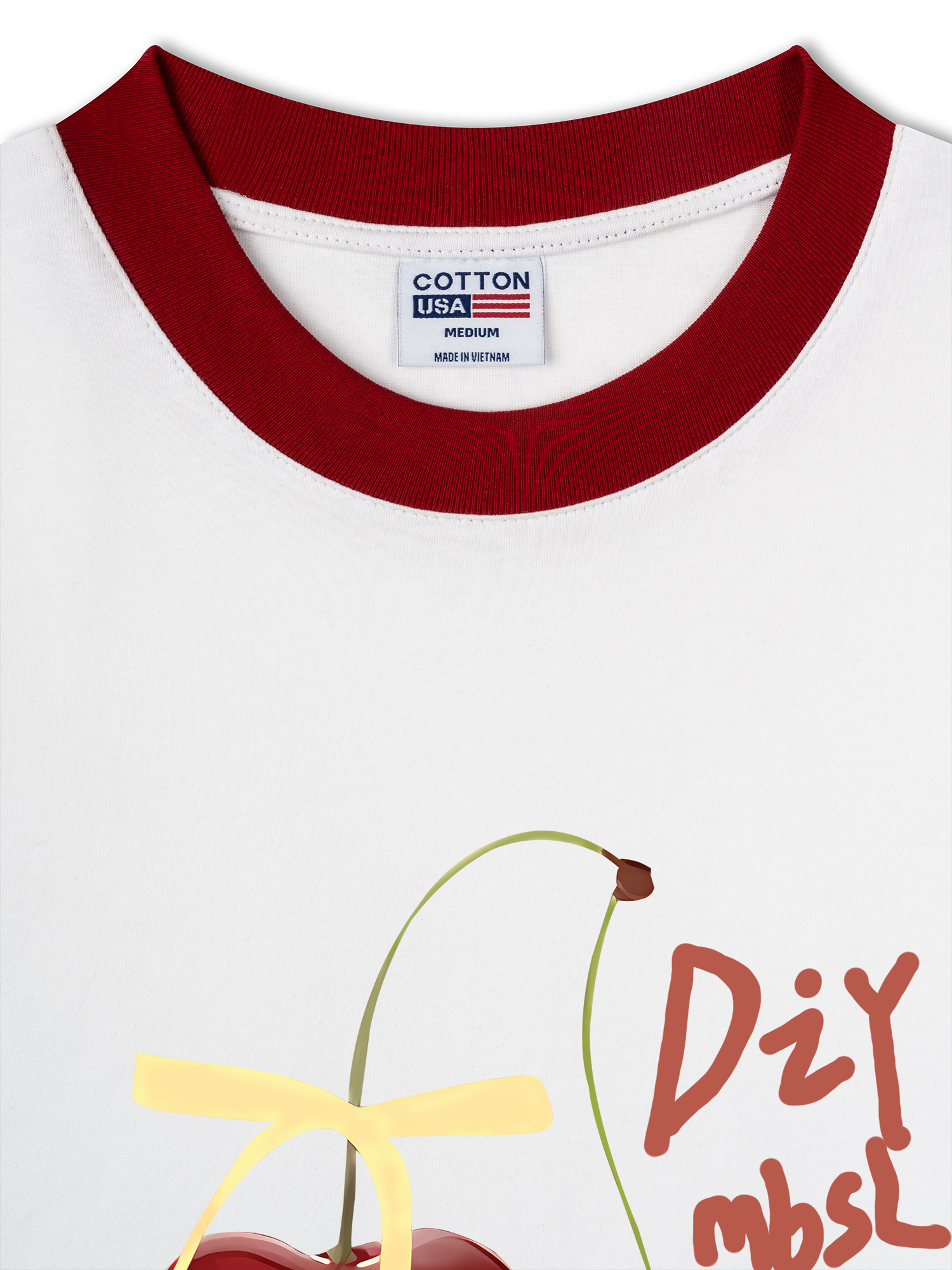 Áo Thun Ringer Relaxed Fit Cherry Yellow Bow