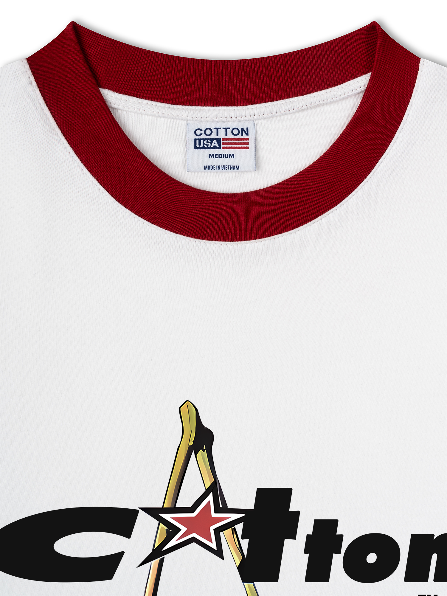 Áo Thun Ringer Relaxed Fit Cherry COTTON USA