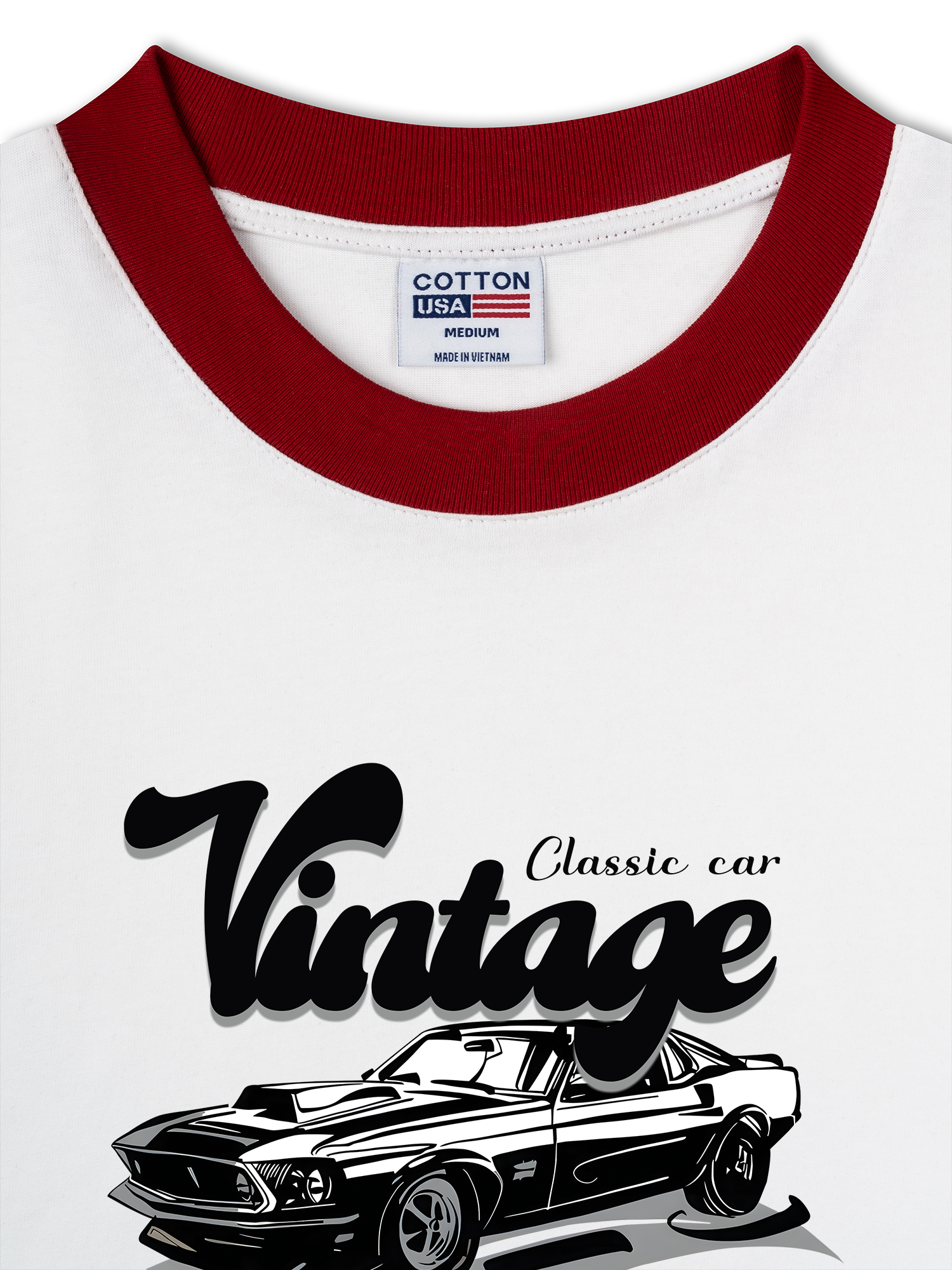 Áo Thun Ringer Relaxed Fit Classic Car Vintage