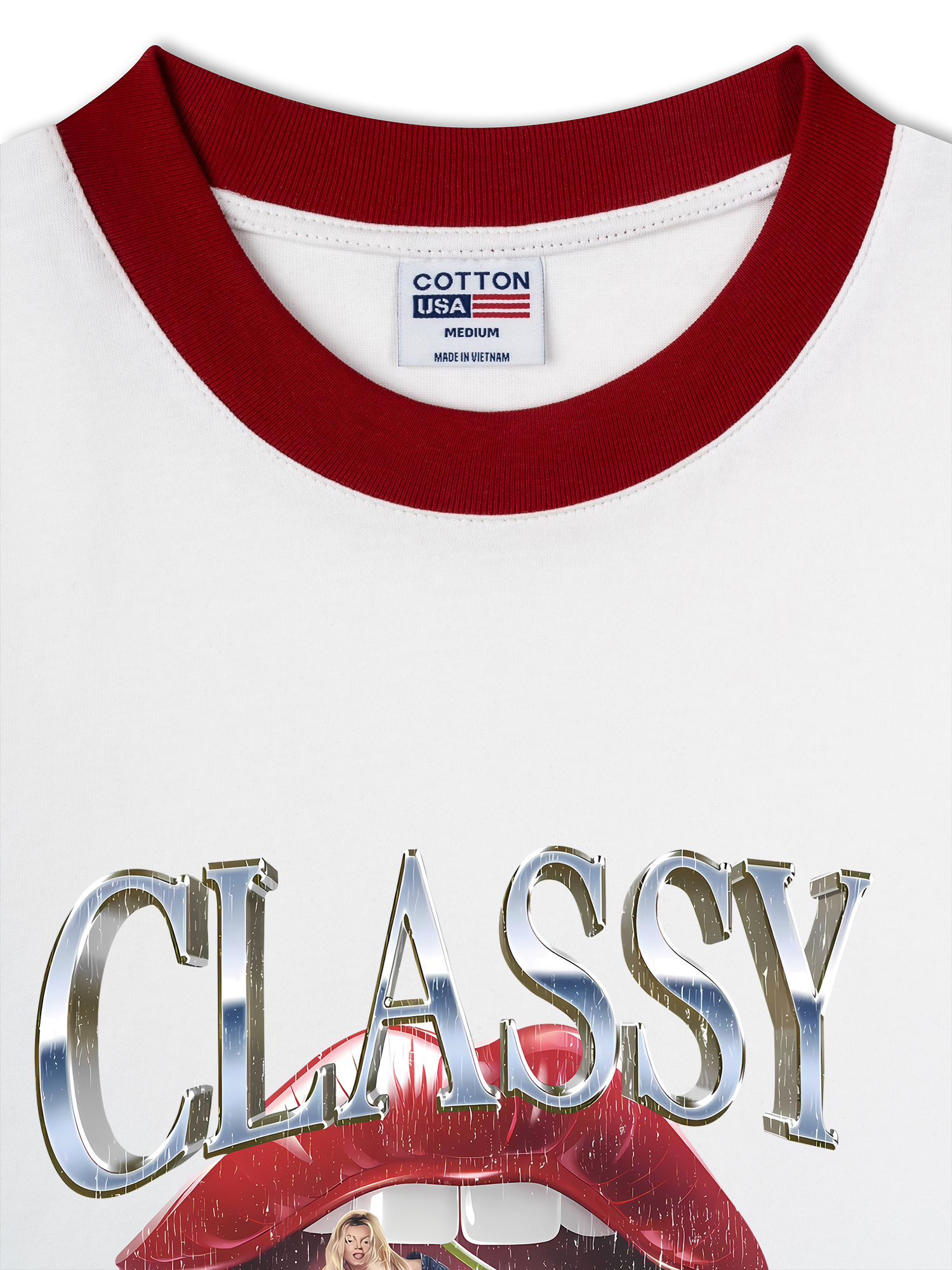 Áo Thun Ringer Relaxed Fit Cherry Vintage Classy