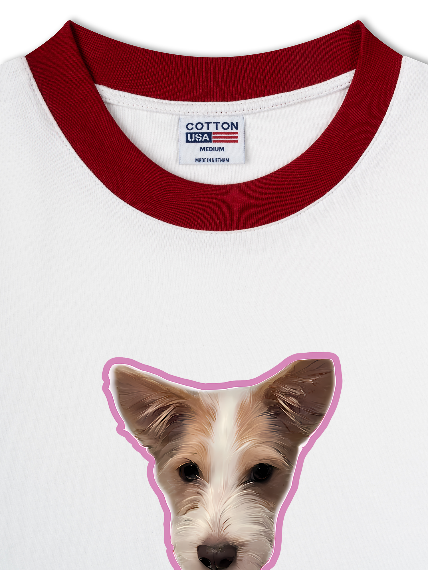 Áo Thun Ringer Relaxed Fit Black Pink Love Hank