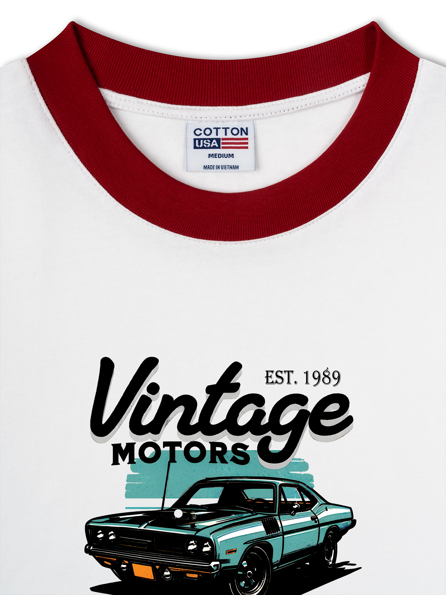 Áo Thun Ringer Relaxed Fit Classic Car Vintage 1989