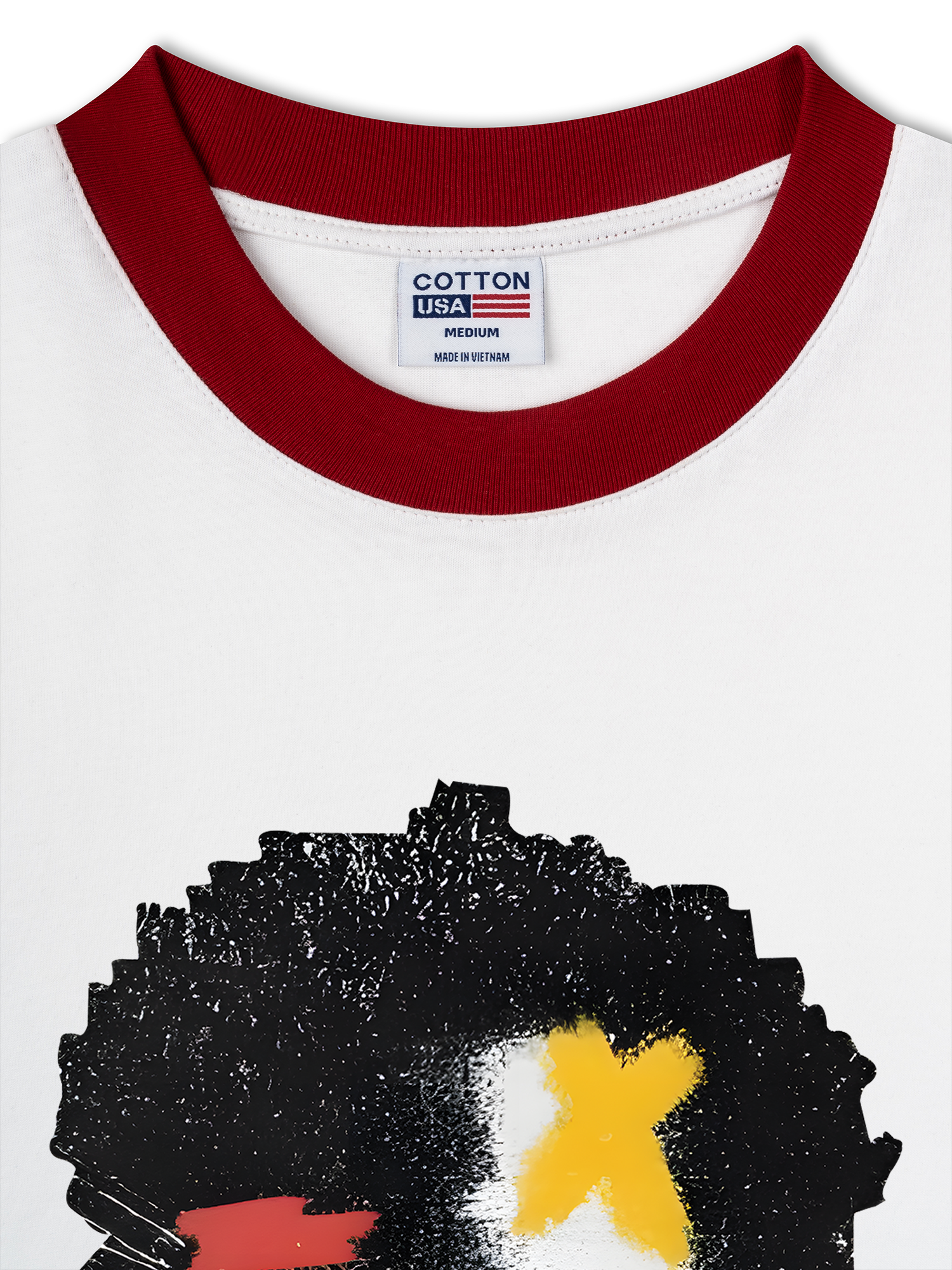 Áo Thun Ringer Relaxed Fit Rapper Multi Element Cotton USA