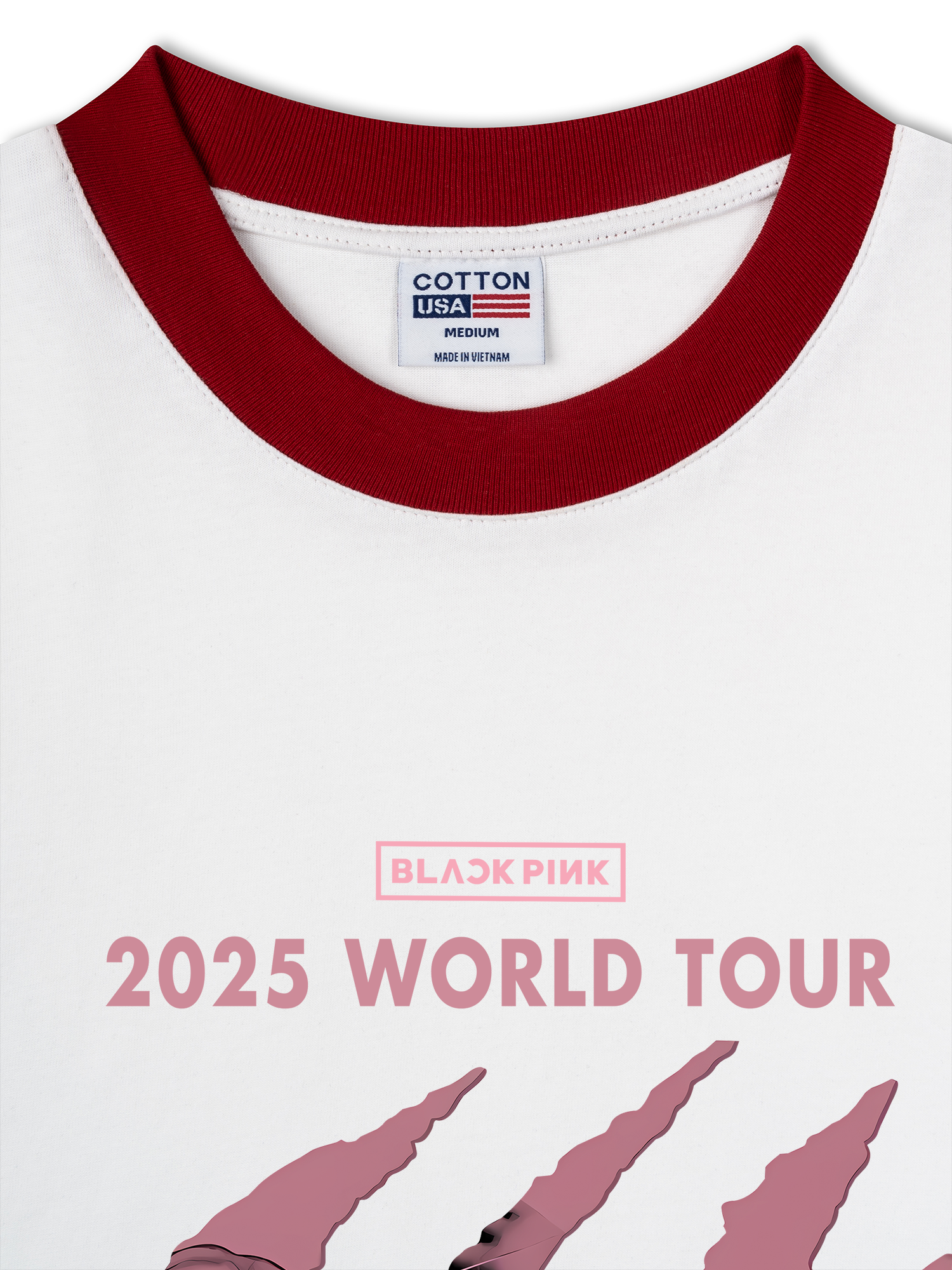 Áo Thun Ringer Relaxed Fit Black Pink 2025 World Tour