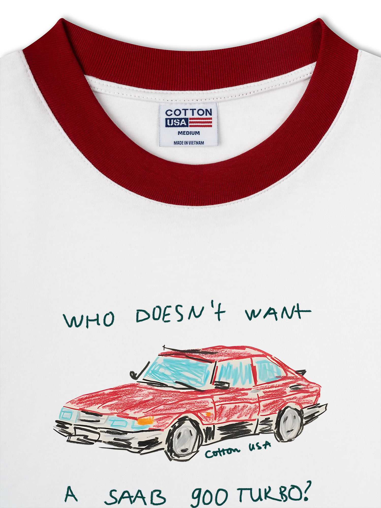 Áo Thun Ringer Relaxed Fit Classic Car Crayon Car