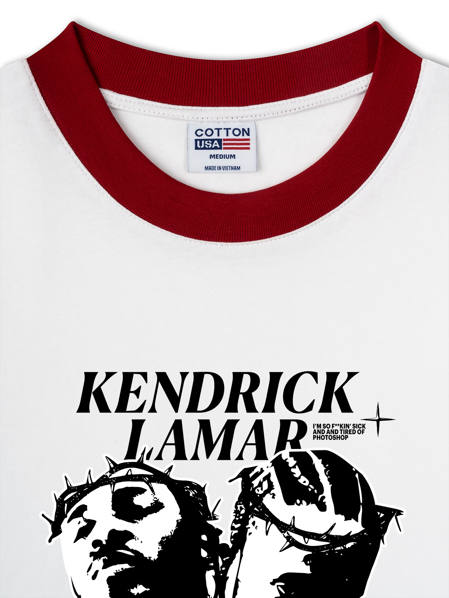 Áo Thun Ringer Relaxed Fit Rapper Kendrick Lamar Damn