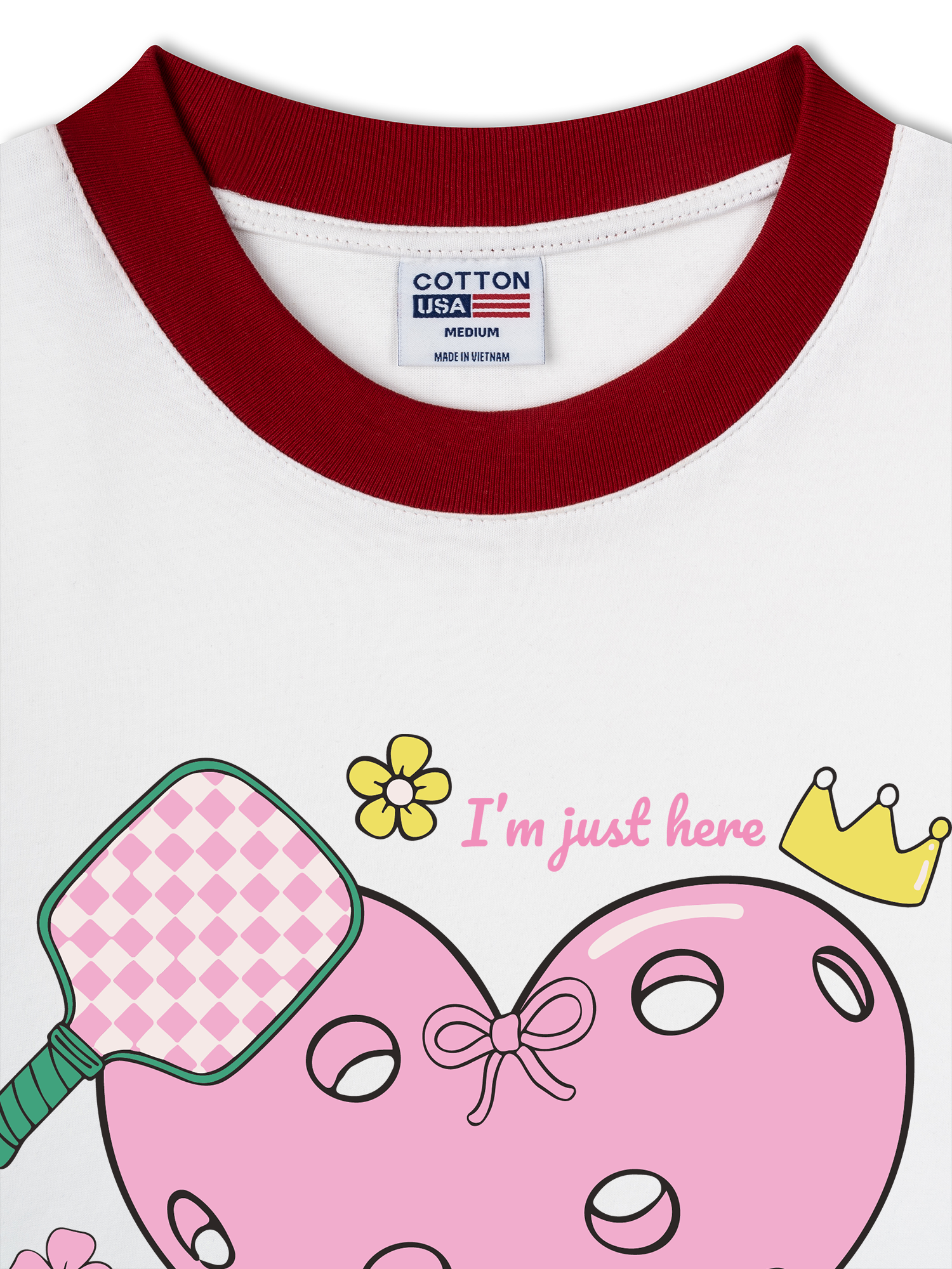 Áo Thun Ringer Relaxed Fit I_m Just Here For Pickleball