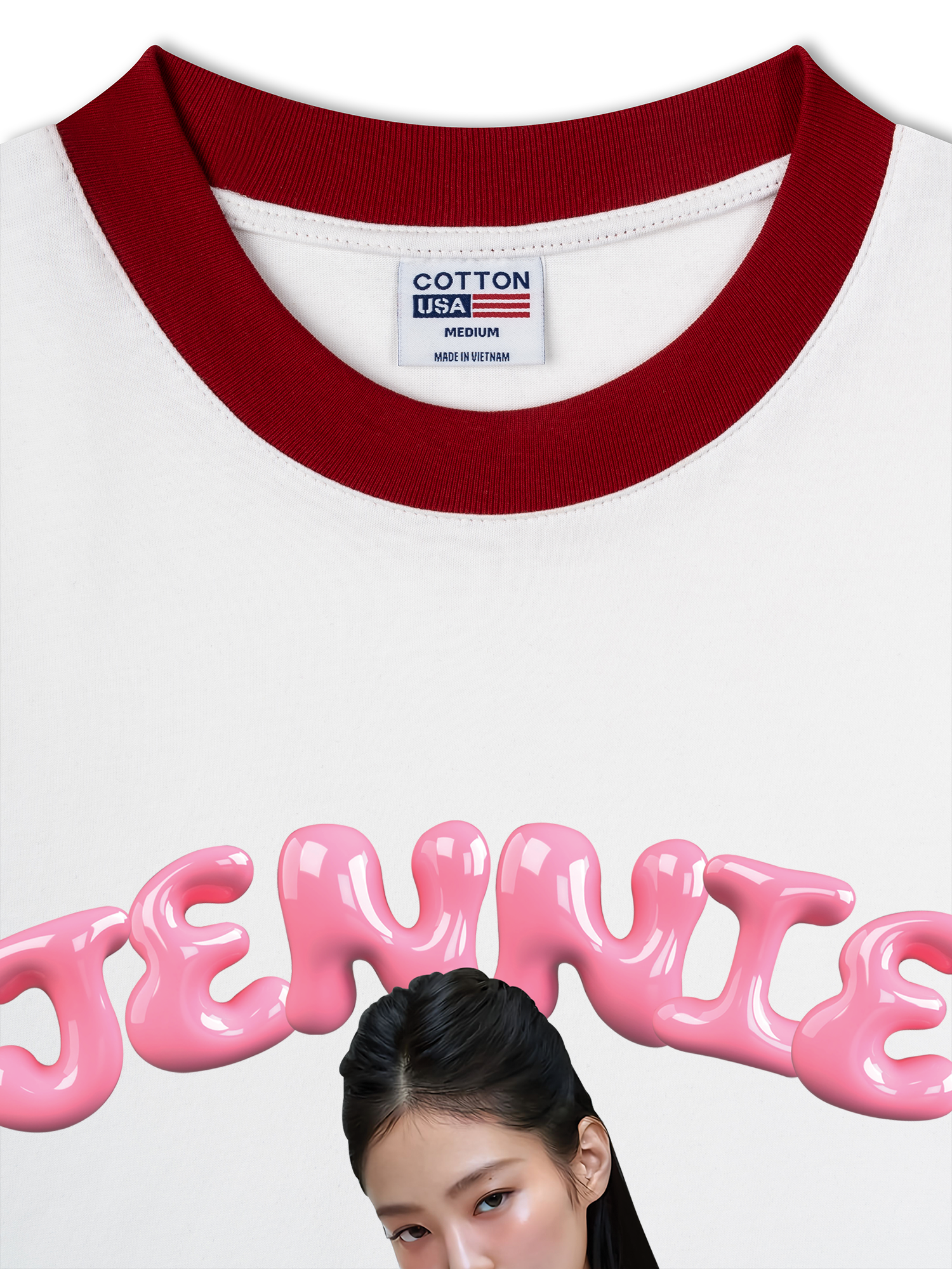 Áo Thun Ringer Relaxed Fit Black Pink Jennie In Your Area