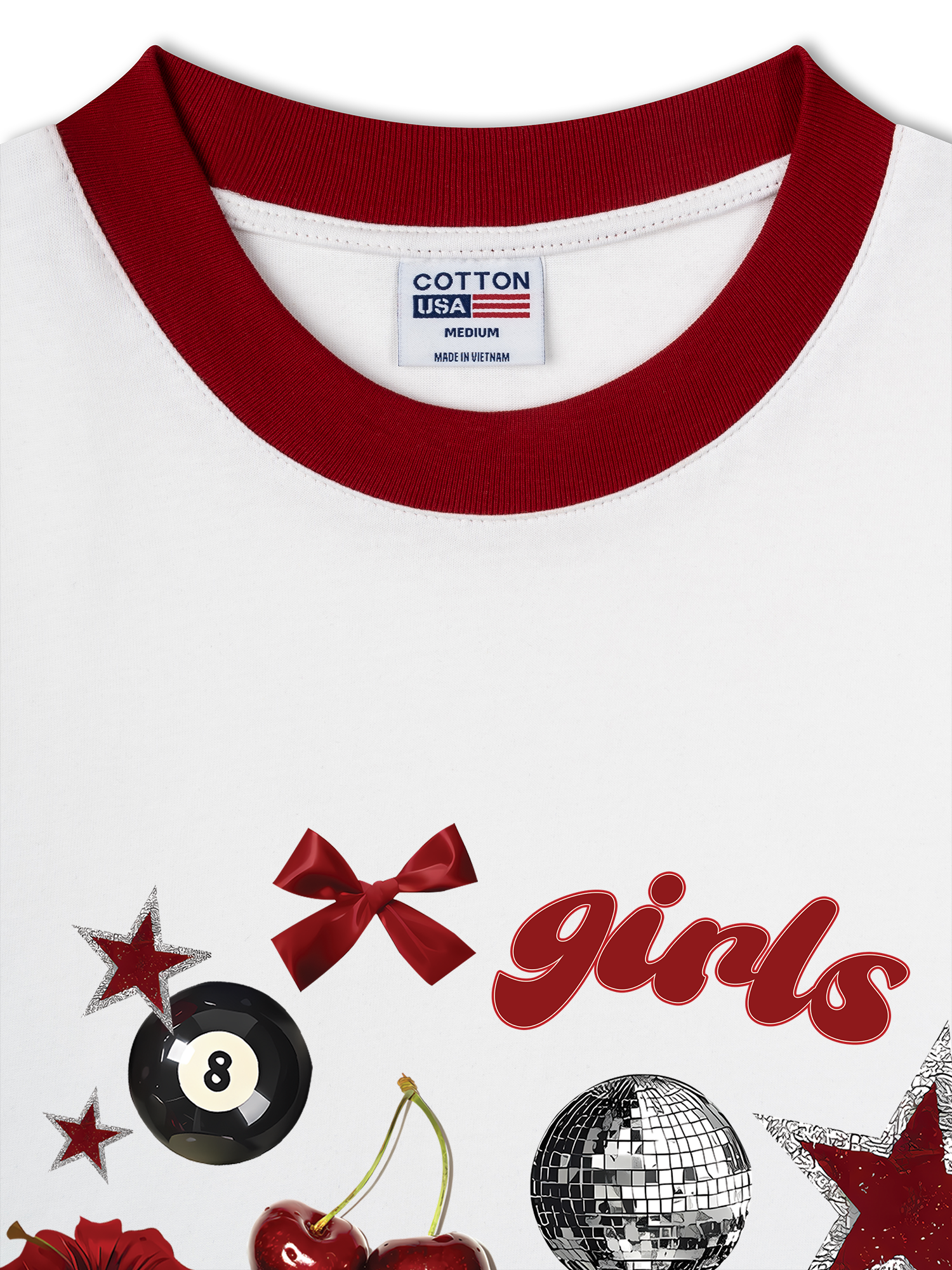 Áo Thun Ringer Relaxed Fit Cherry Girls