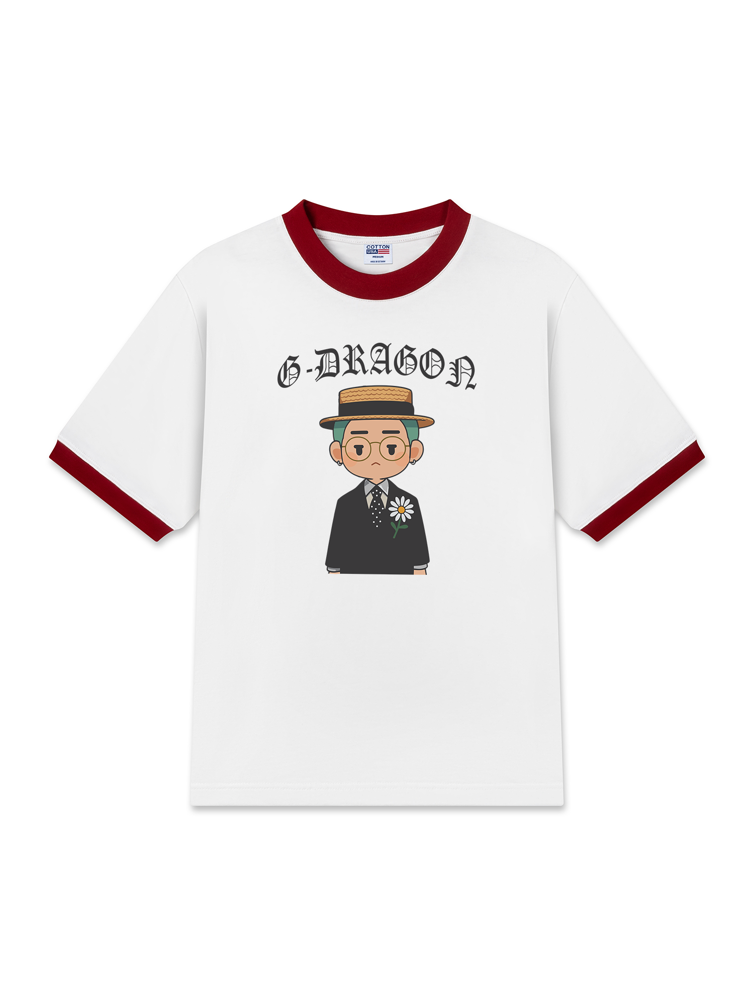 Áo Thun Ringer Relaxed Fit Cartoon GD Peace Minusone