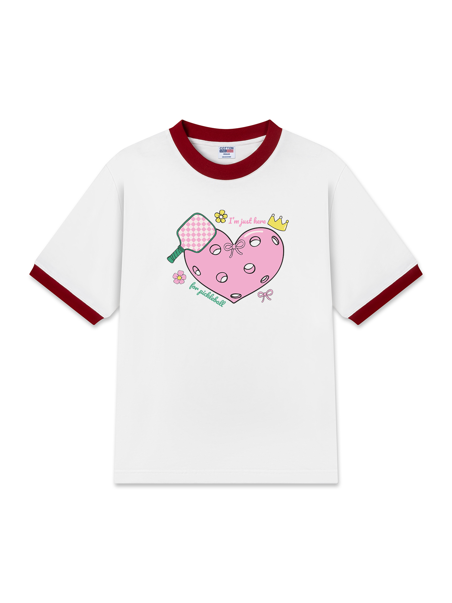 Áo Thun Ringer Relaxed Fit I_m Just Here For Pickleball