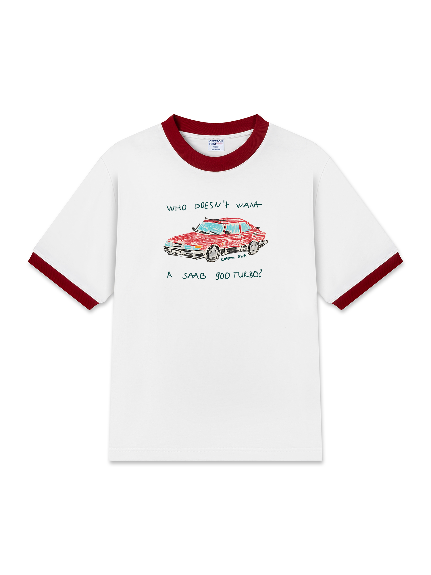 Áo Thun Ringer Relaxed Fit Classic Car Crayon Car