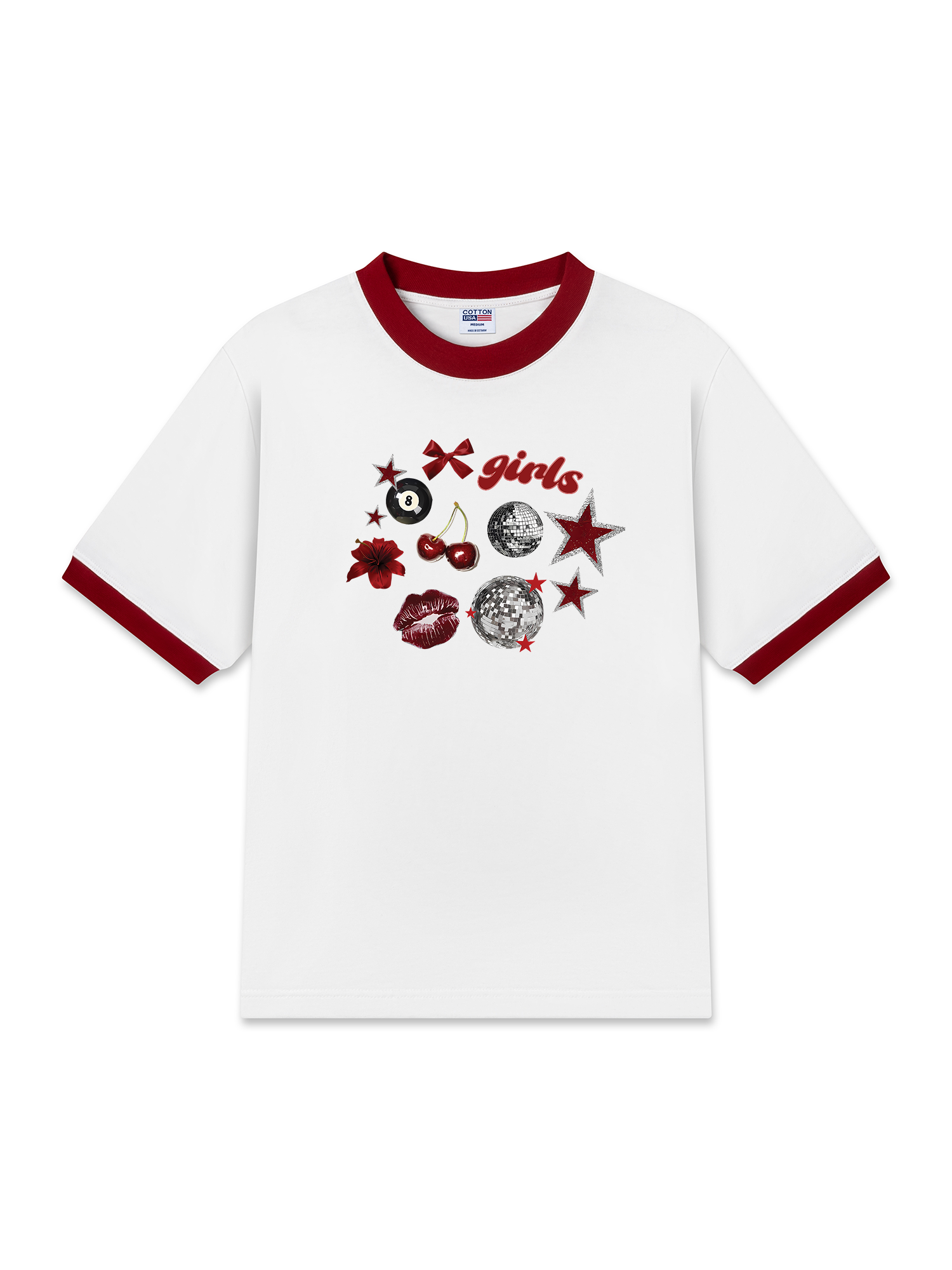 Áo Thun Ringer Relaxed Fit Cherry Girls