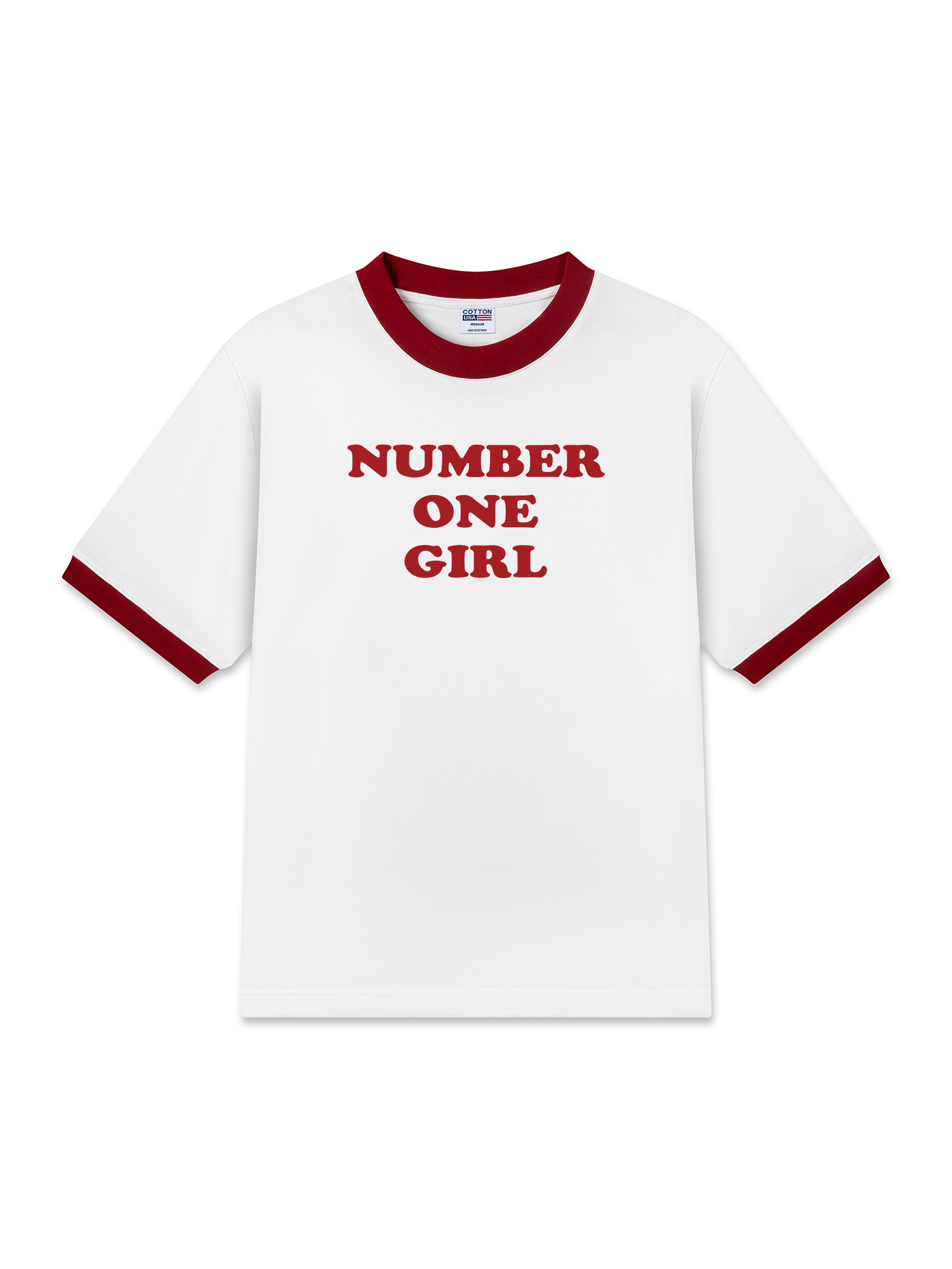 Áo Thun Ringer Relaxed Fit BlackPink Number One Girl