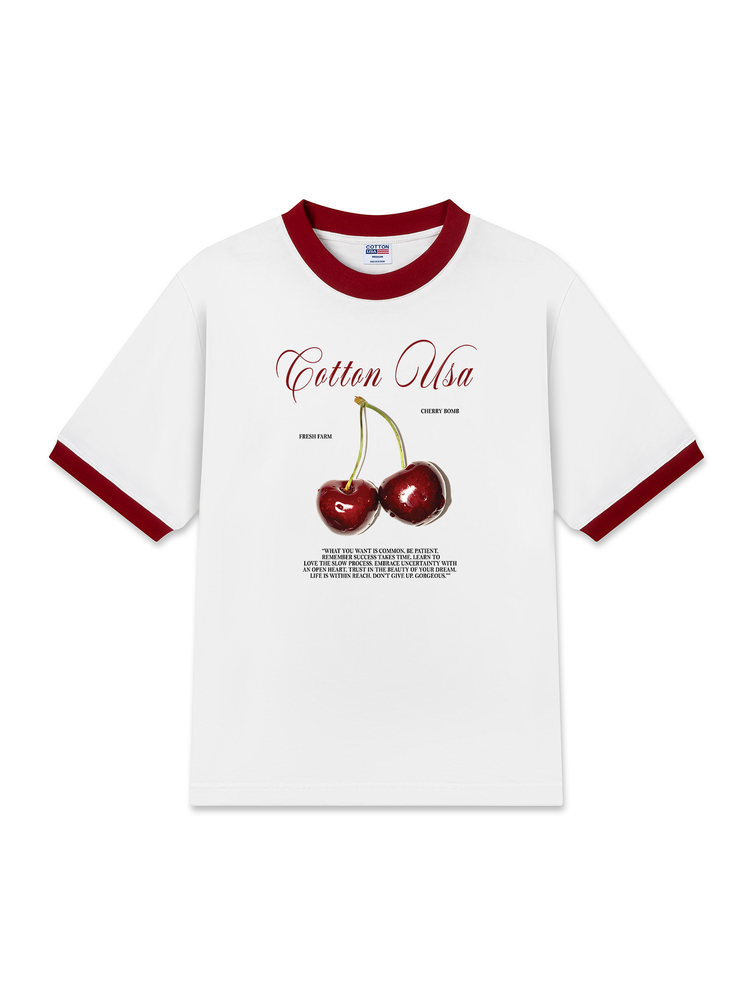 Áo Thun Ringer Relaxed Fit Cherry Classic Cherru Club Pink Plaid