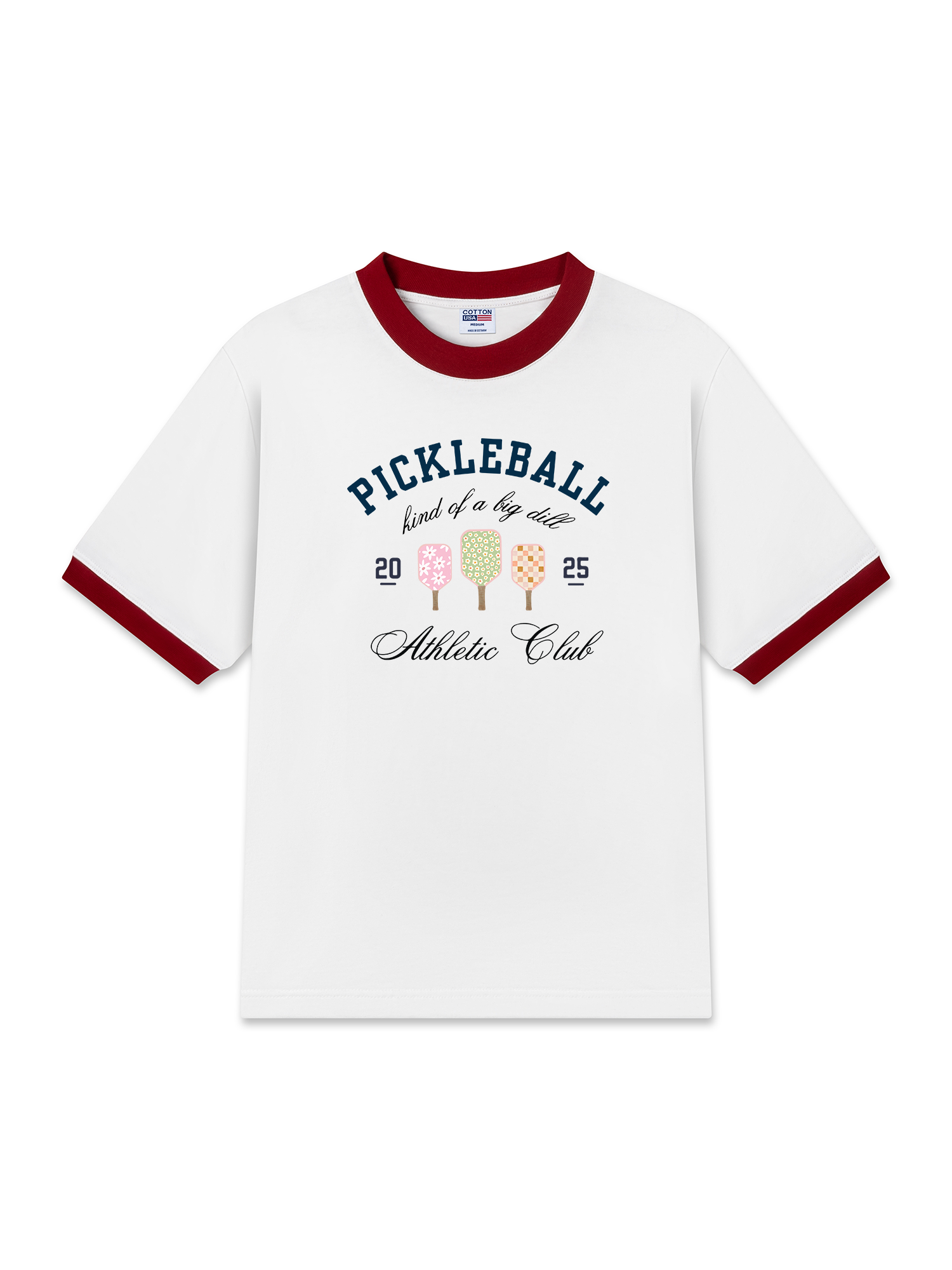 Áo Thun Ringer Relaxed Fit Pickleball Athletic Club