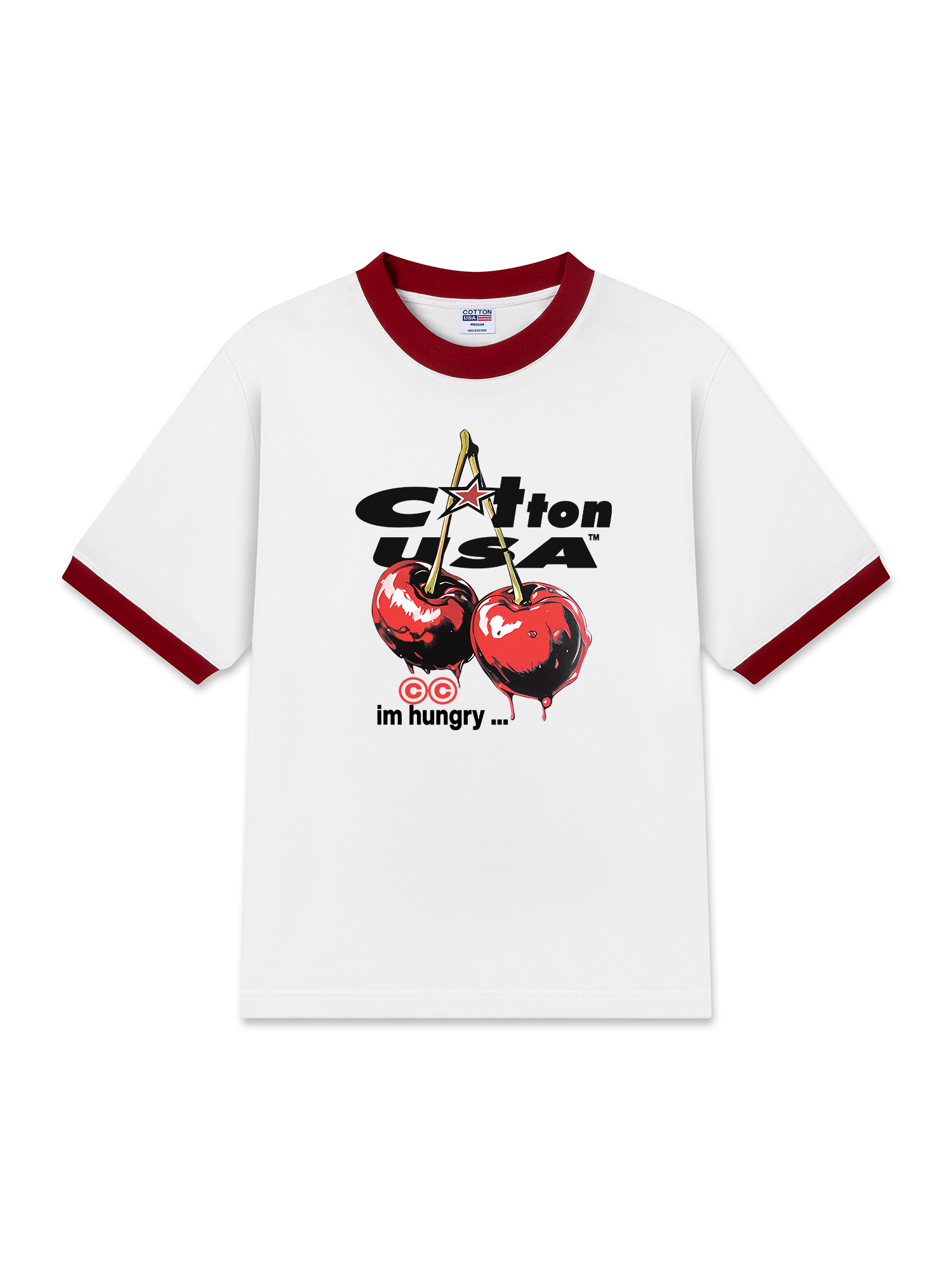 Áo Thun Ringer Relaxed Fit Cherry COTTON USA