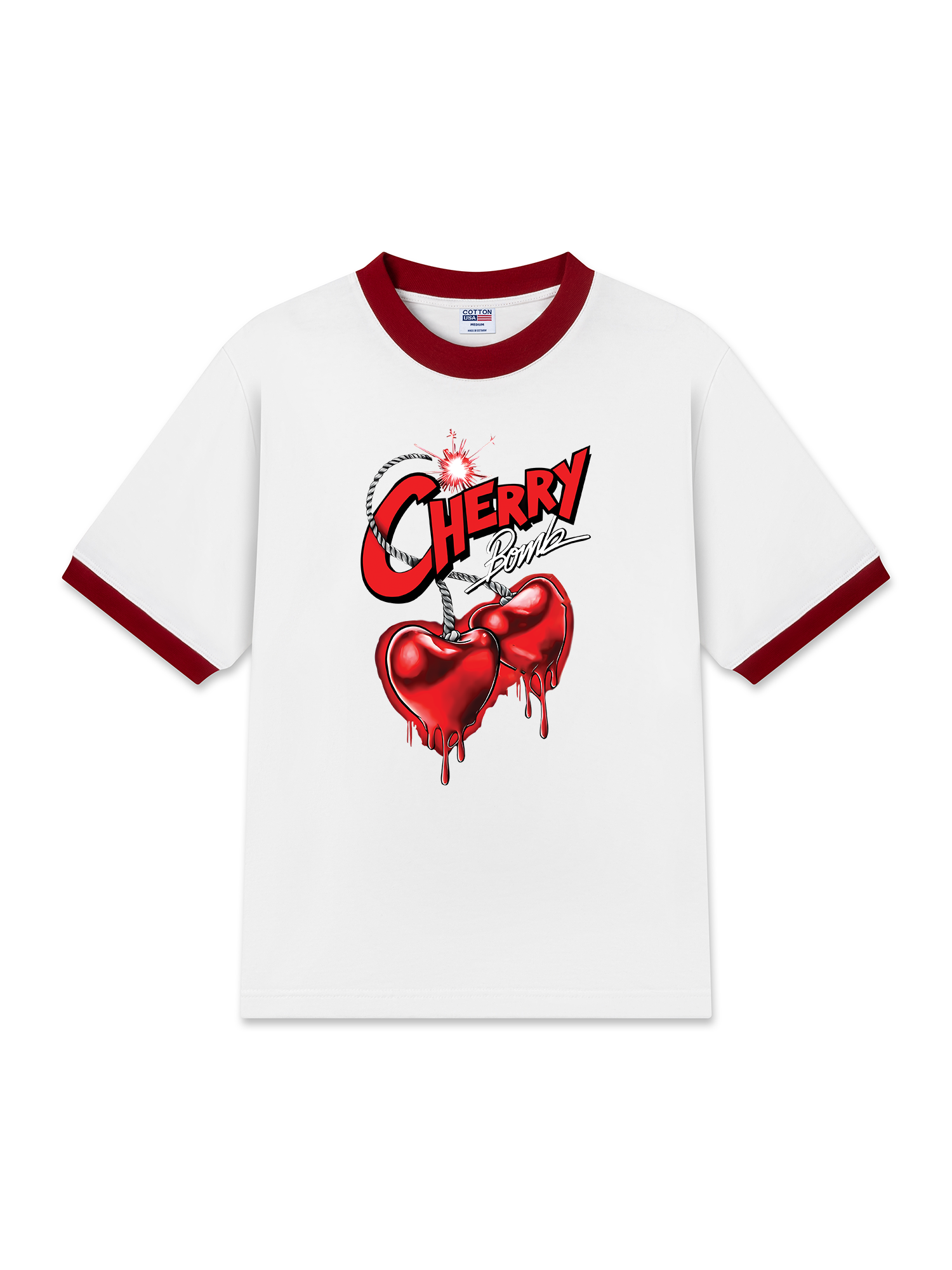 Áo Thun Ringer Relaxed Fit Cherry Bombb