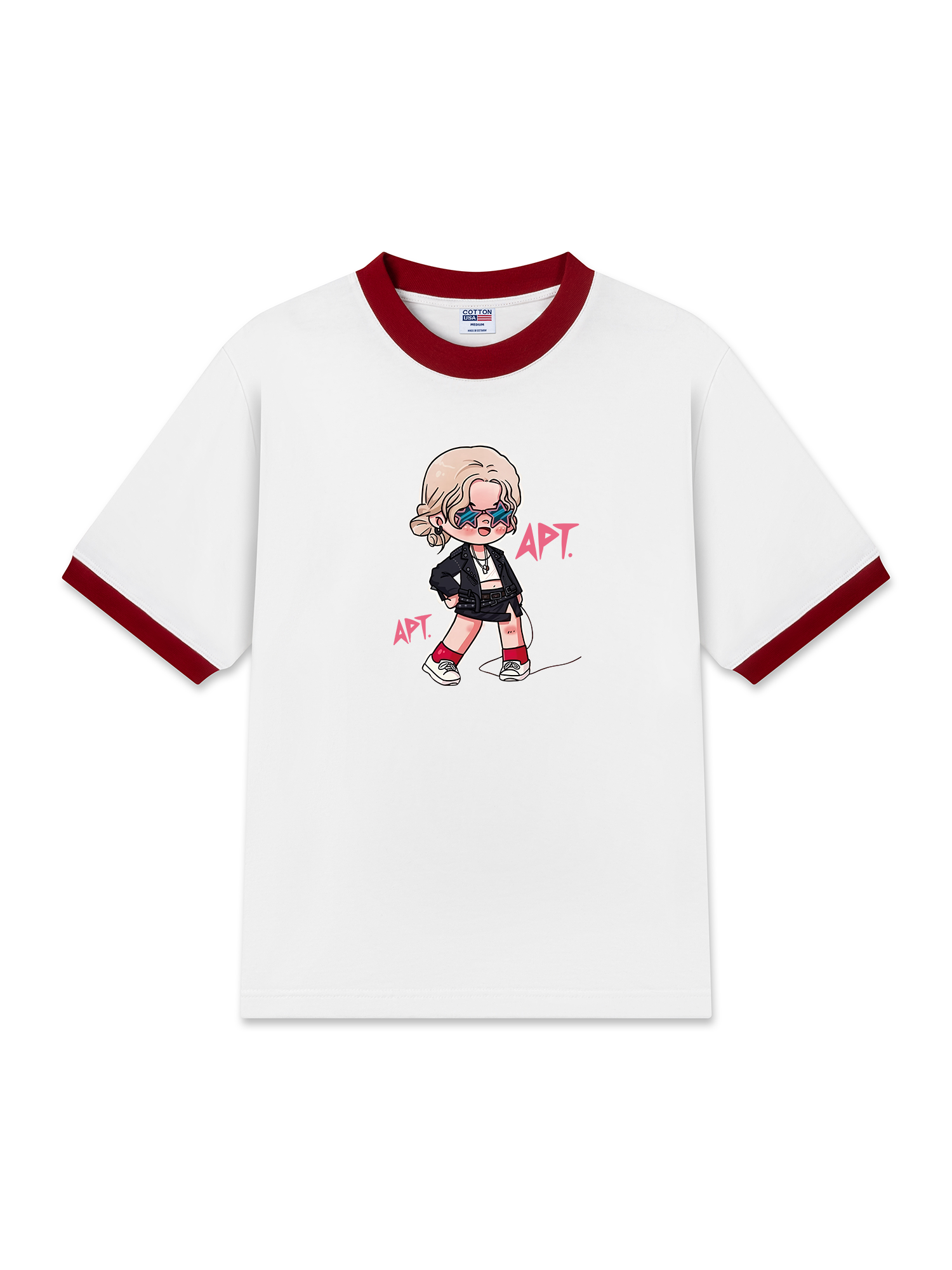 Áo Thun Ringer Relaxed Fit BlackPink Roise APT