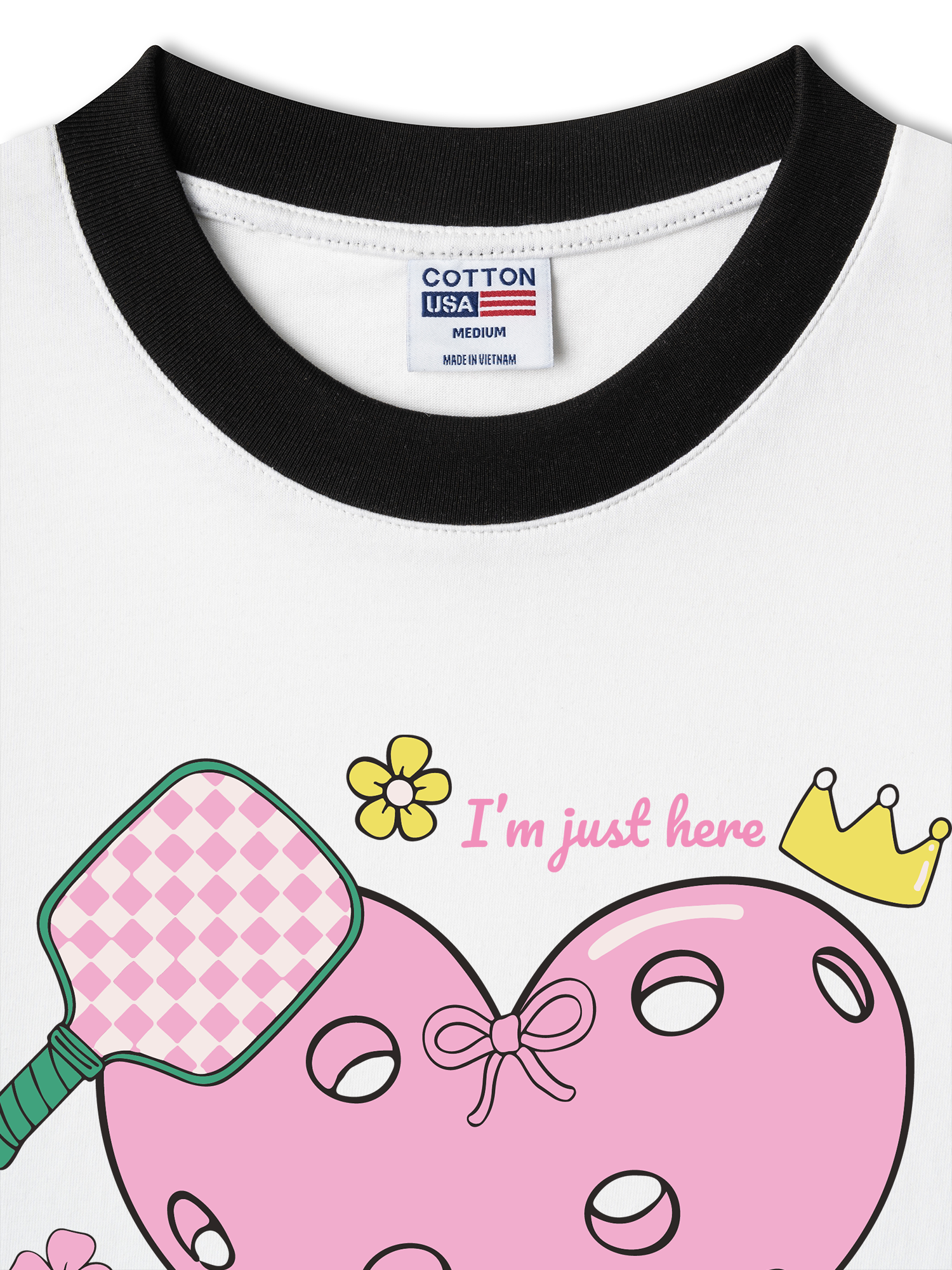 Áo Thun Ringer Relaxed Fit I_m Just Here For Pickleball