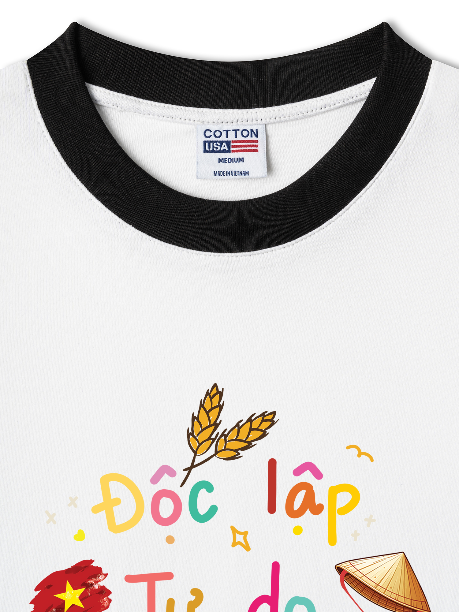 Áo Thun Ringer Relaxed Fit Độc Lập - Tự Do - Hạnh Phúc