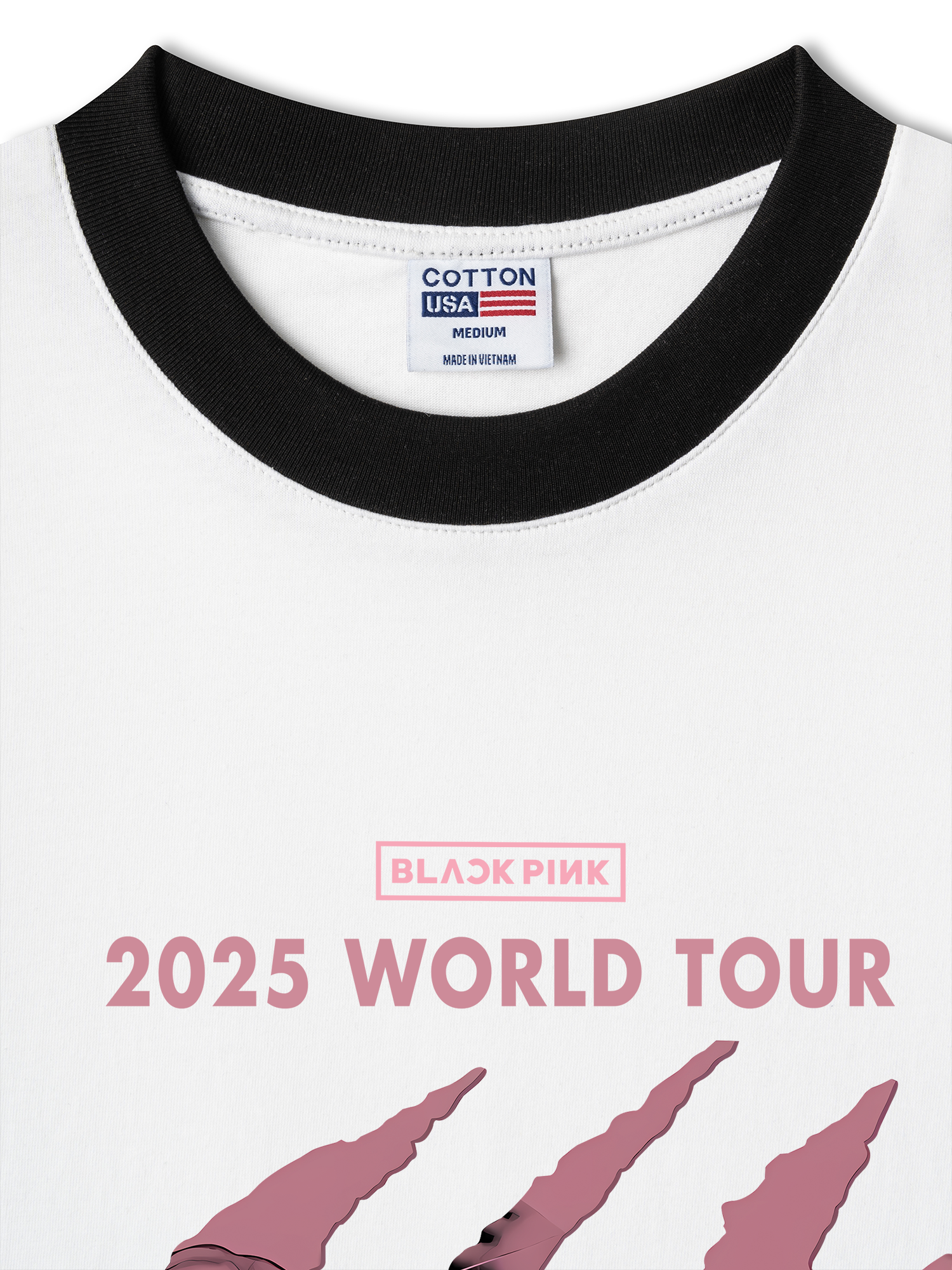 Áo Thun Ringer Relaxed Fit Black Pink 2025 World Tour