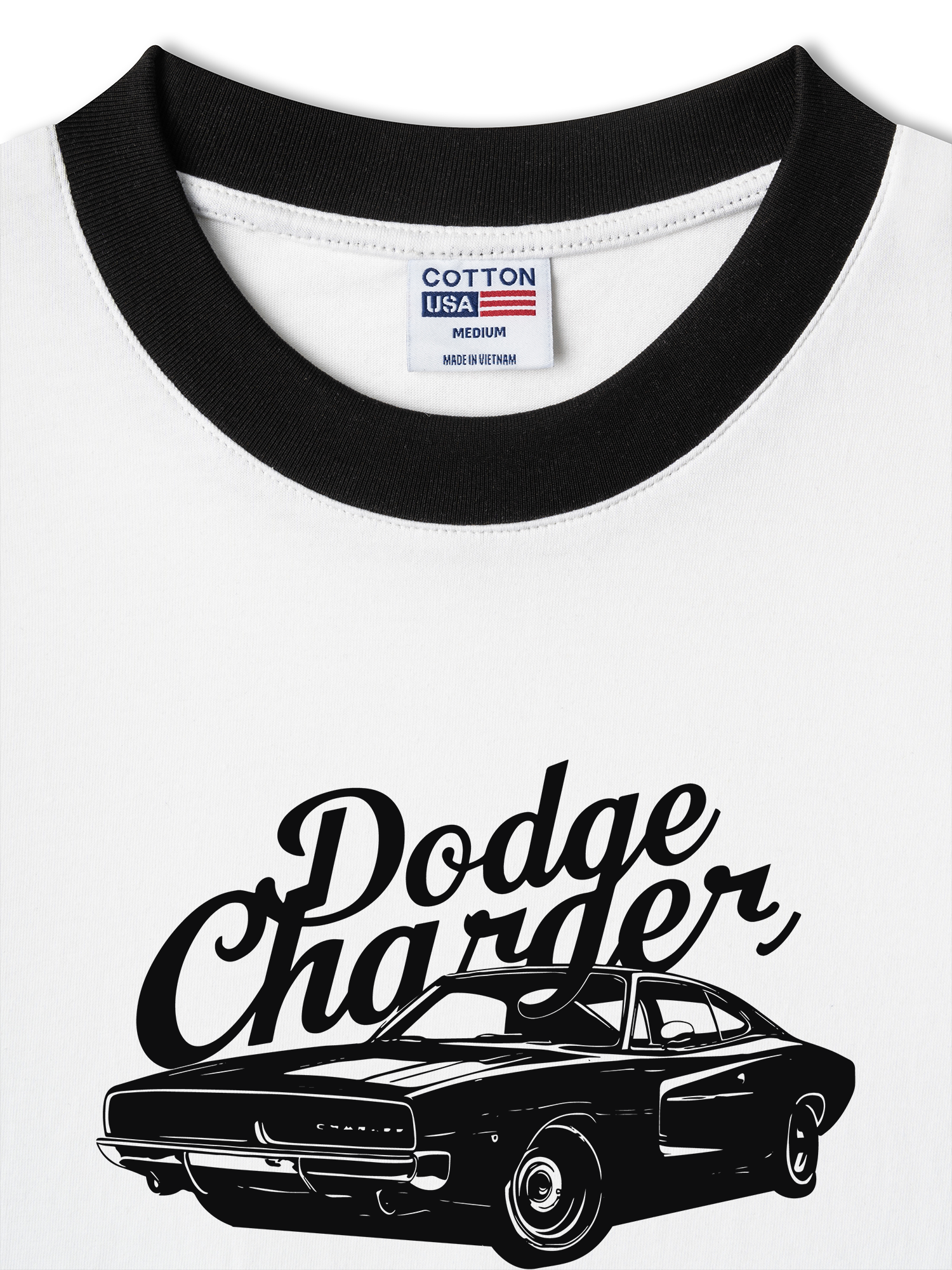 Áo Thun Ringer Relaxed Fit Dodge Charger The Road Belongs to Us