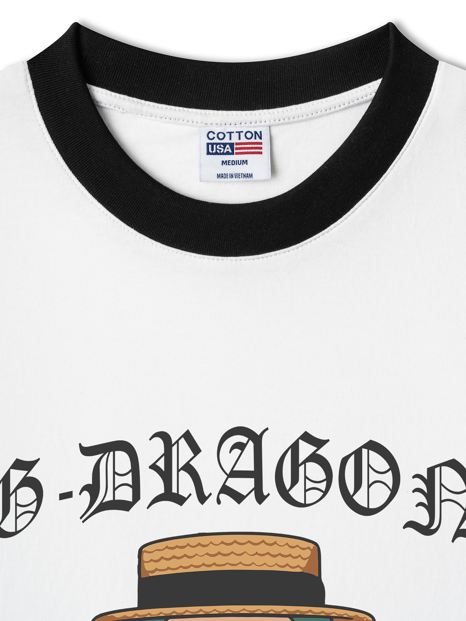 Áo Thun Ringer Relaxed Fit Cartoon GD Peace Minusone