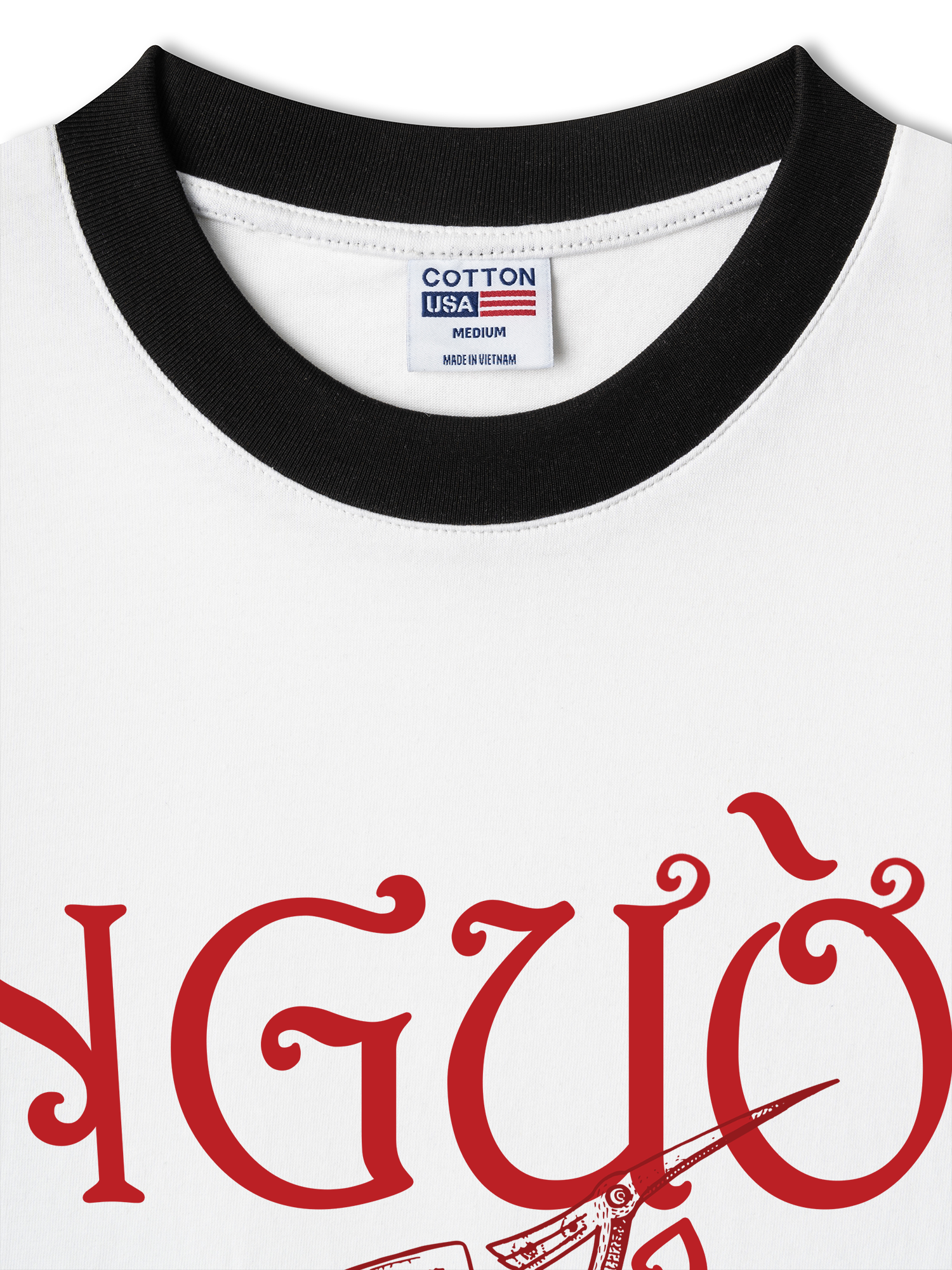 Áo Thun Ringer Relaxed Fit Người Việt - Máu Đỏ Da Vàng