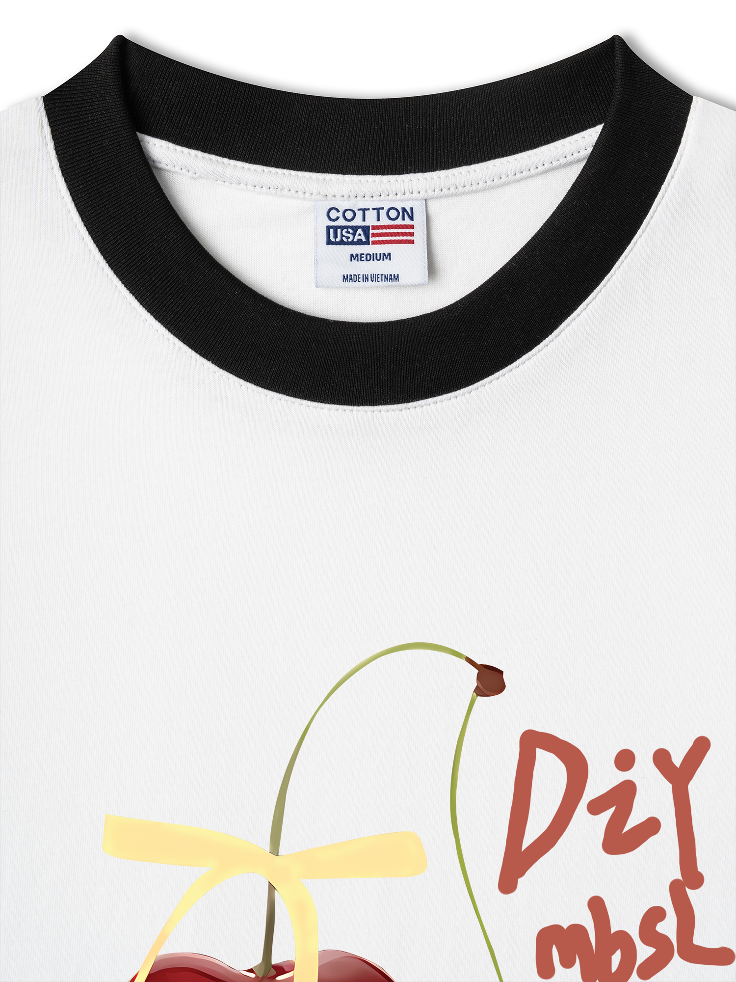 Áo Thun Ringer Relaxed Fit Cherry Yellow Bow