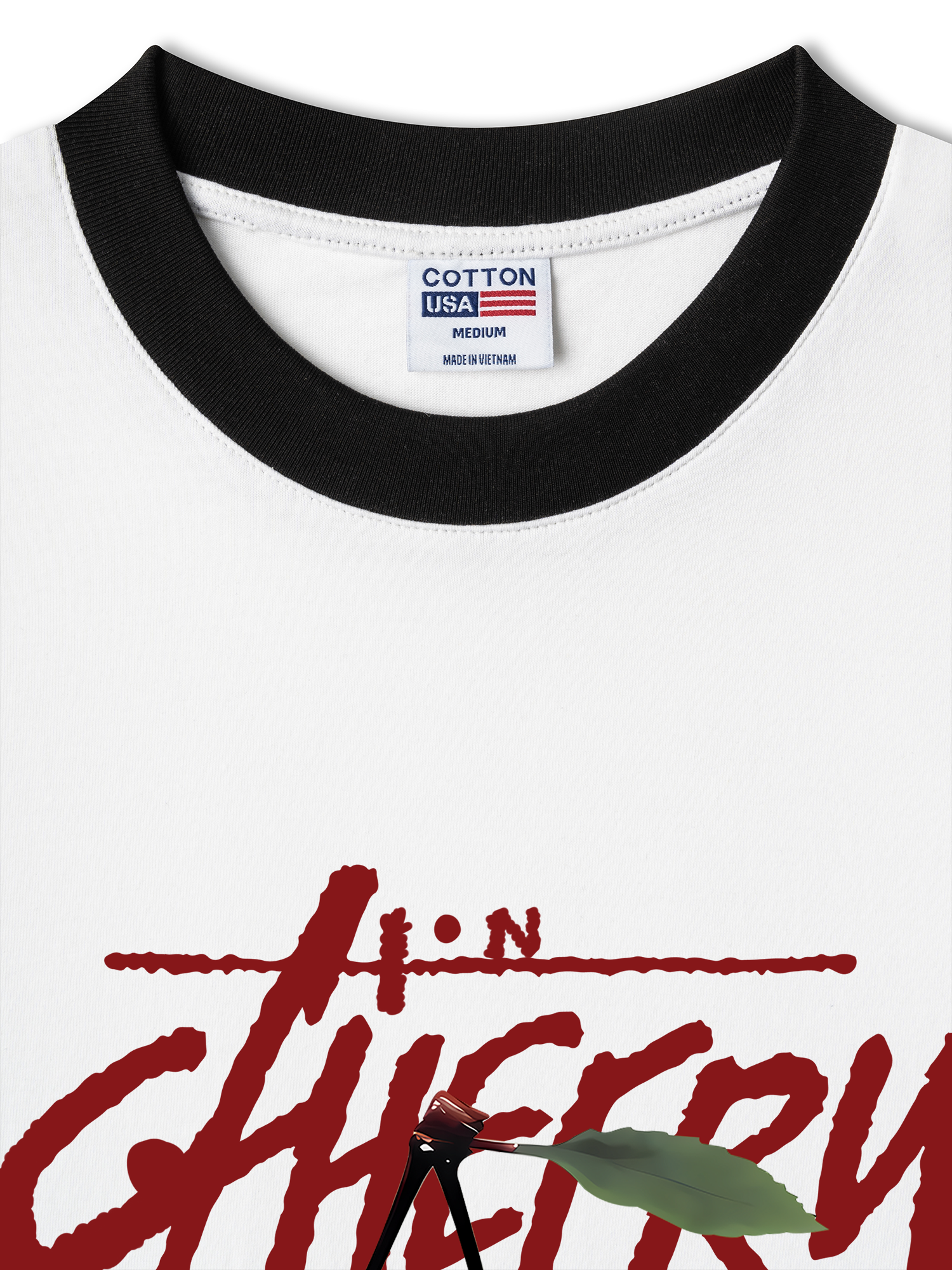 Áo Thun Ringer Relaxed Fit Cherry X Cotton USA