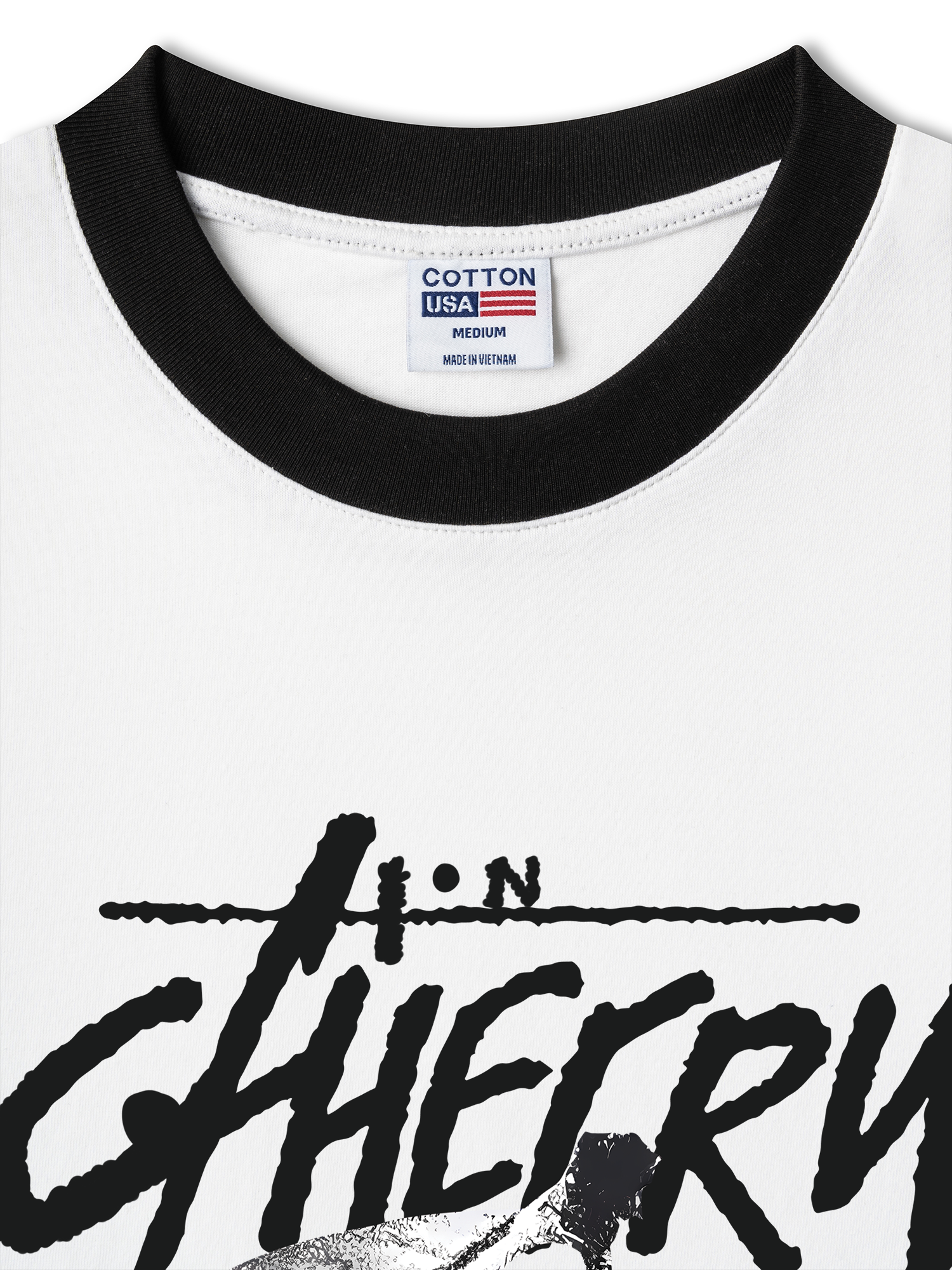 Áo Thun Ringer Relaxed Fit Cherry Black