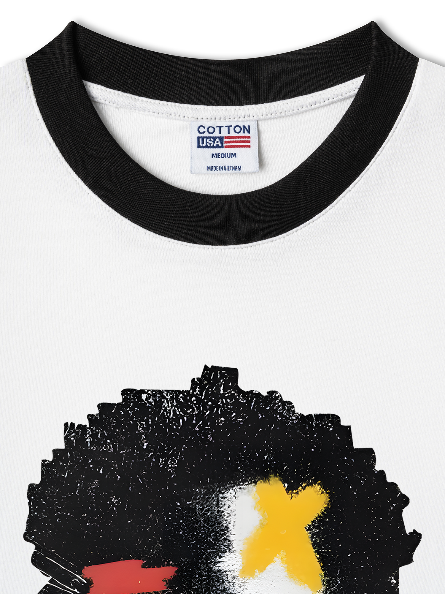 Áo Thun Ringer Relaxed Fit Rapper Multi Element Cotton USA