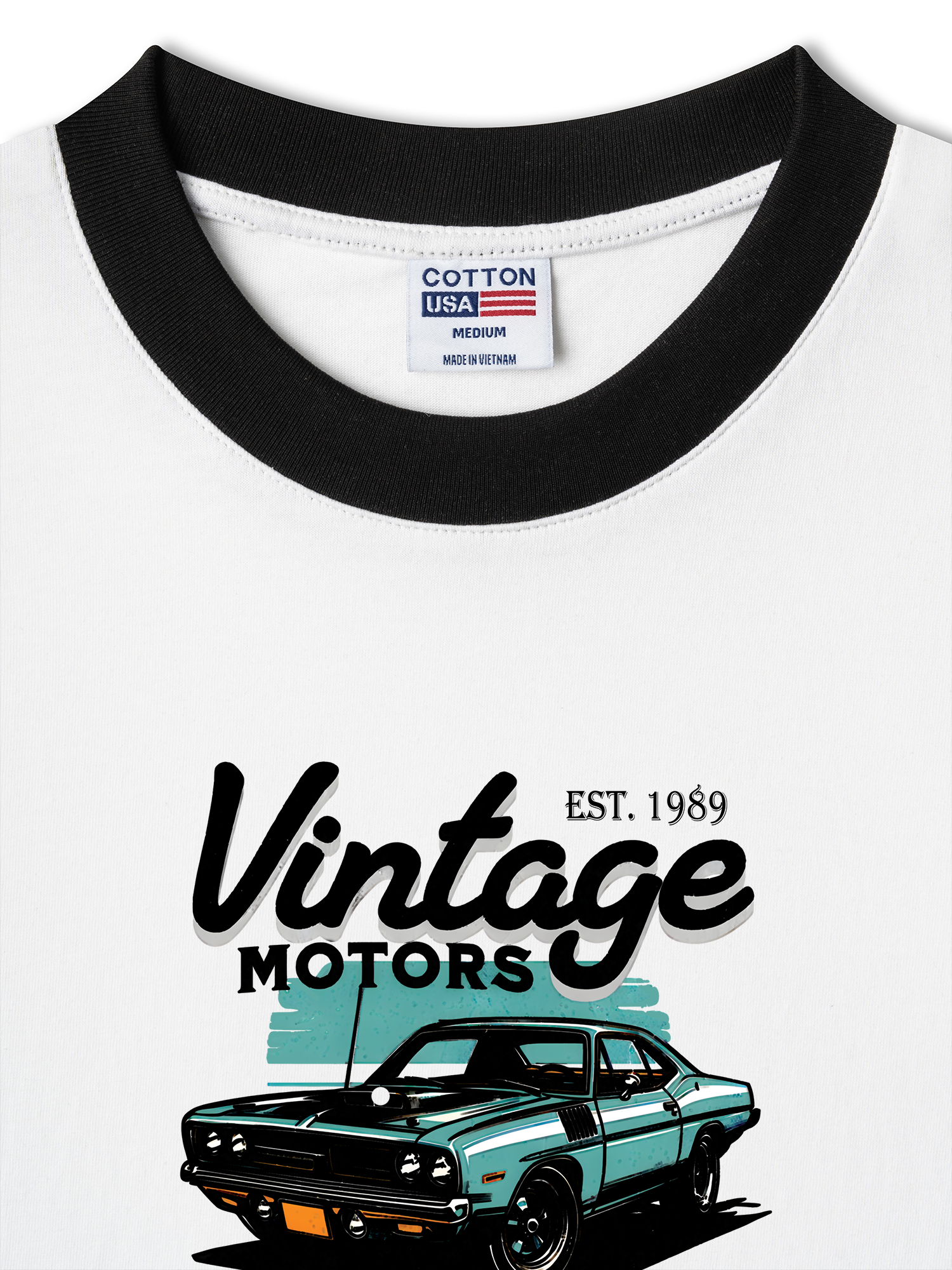 Áo Thun Ringer Relaxed Fit Classic Car Vintage 1989