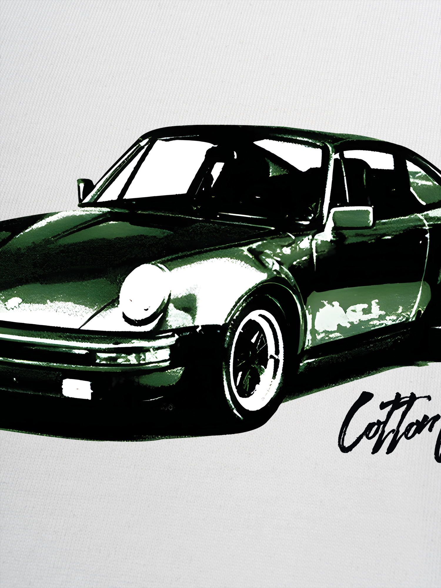 Áo Thun Ringer Relaxed Fit Classic Car Vintage Green