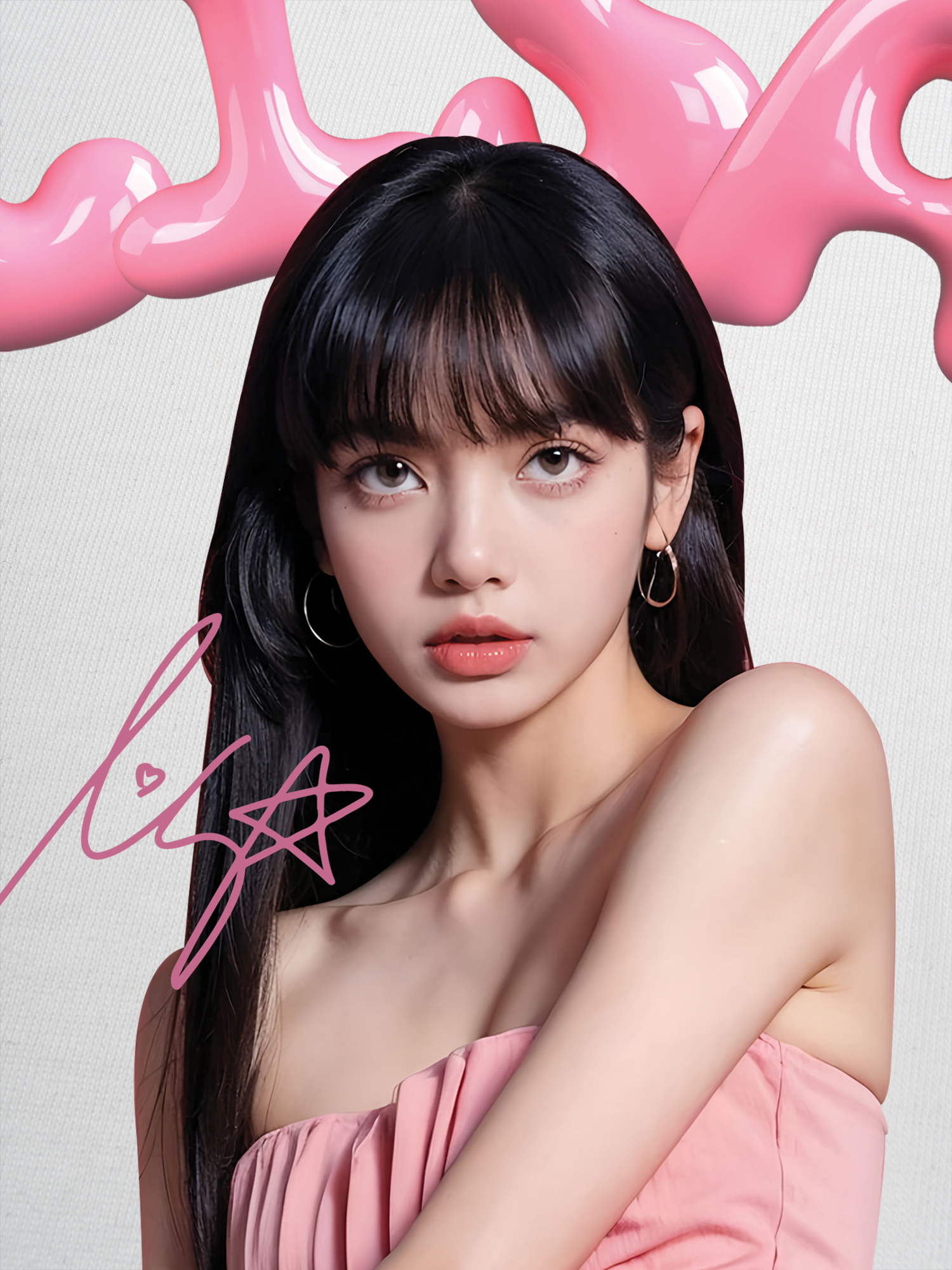 Áo Thun Ringer Relaxed Fit Black Pink Lisa