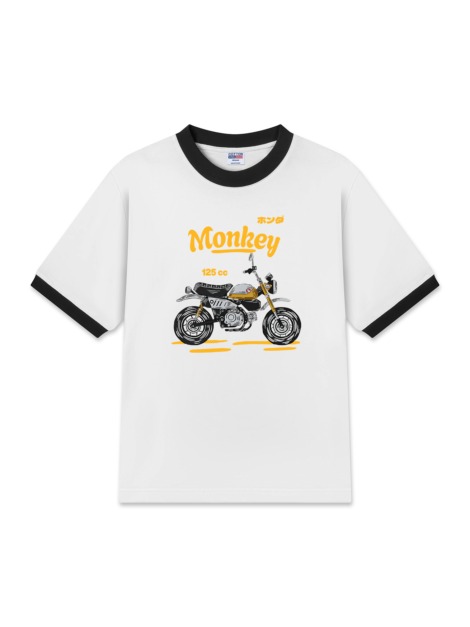 Áo Thun Ringer Relaxed Fit Monkey 125cc Yellow