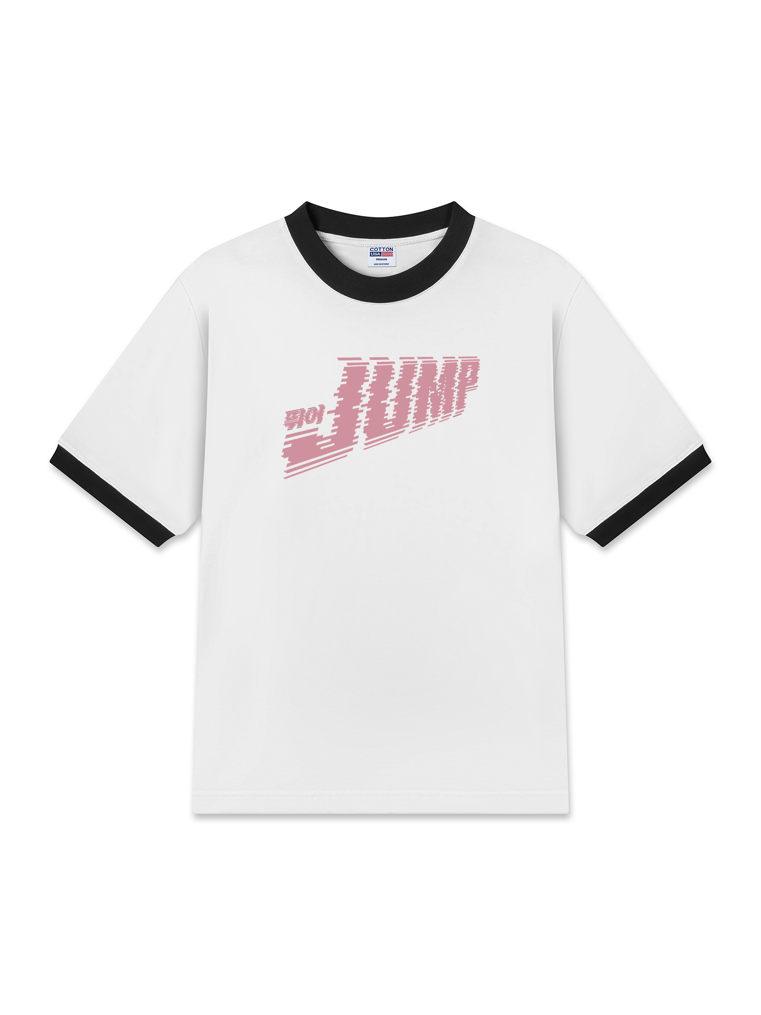 Áo Thun Ringer Relaxed Fit Black Pink Jump