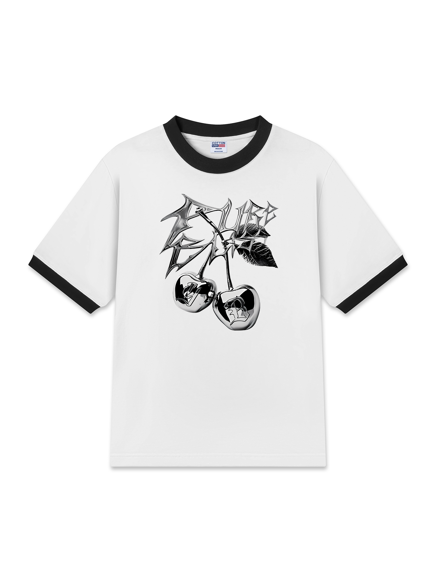 Áo Thun Ringer Relaxed Fit Cherry Silver