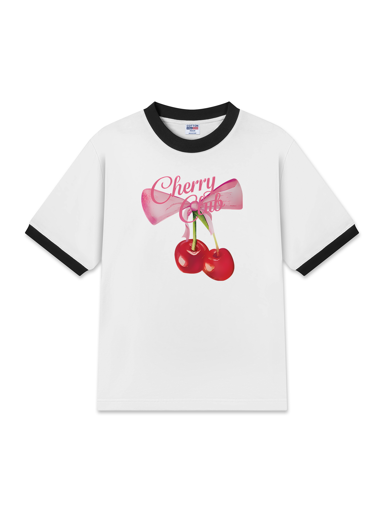 Áo Thun Ringer Relaxed Fit Cherry Club Coquette