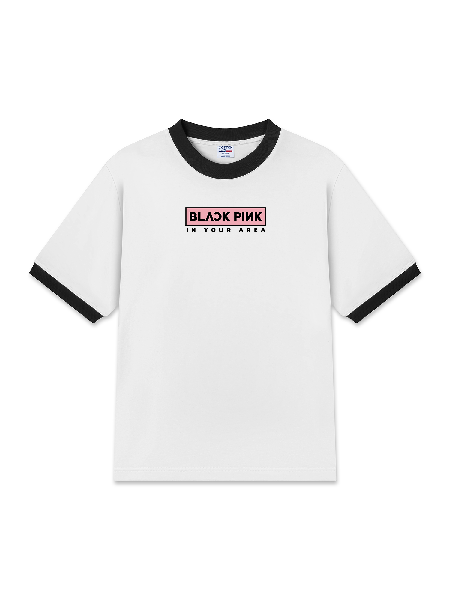 Áo Thun Ringer Relaxed Fit Idols Black Pink Jennie