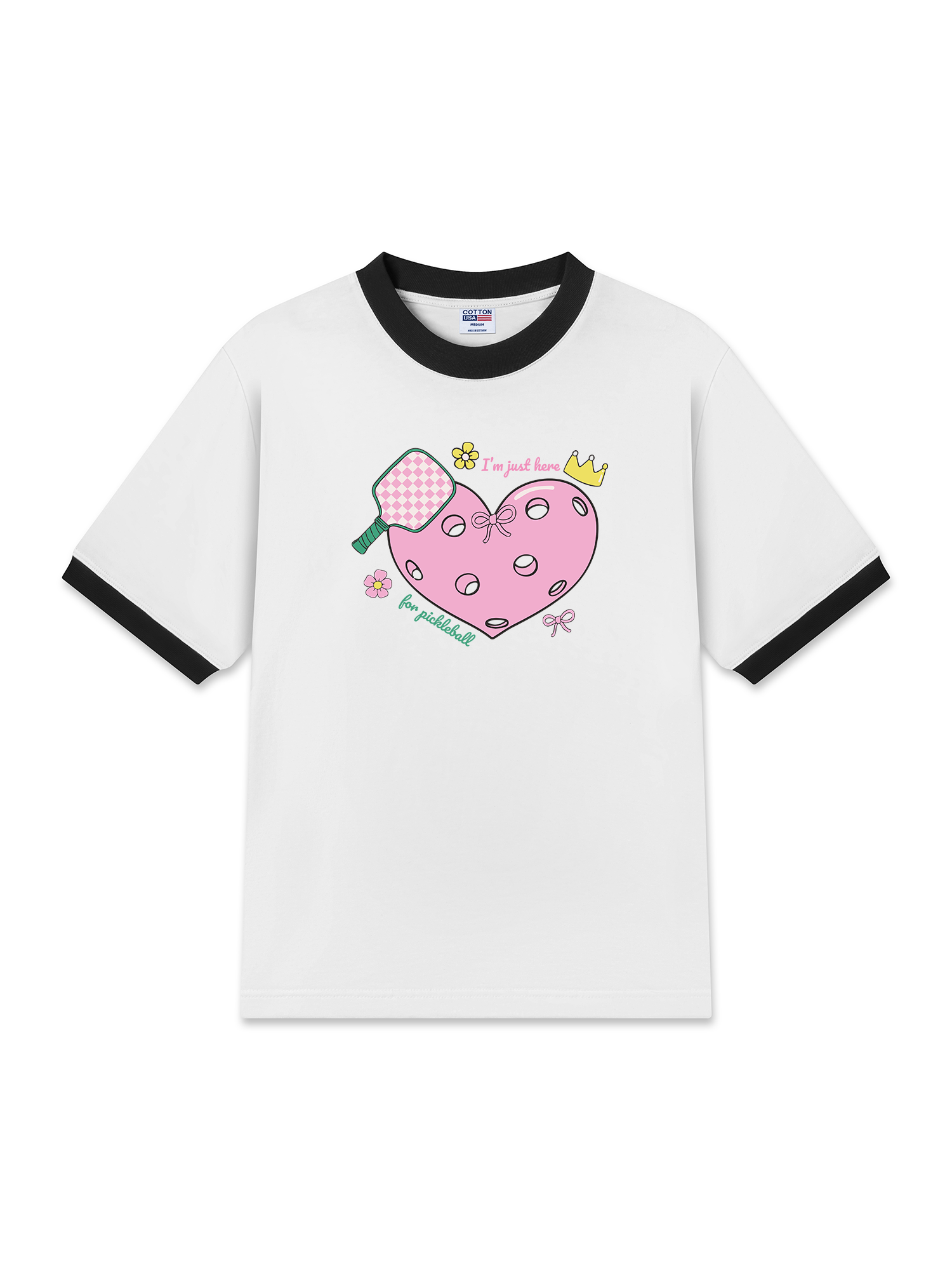 Áo Thun Ringer Relaxed Fit I_m Just Here For Pickleball