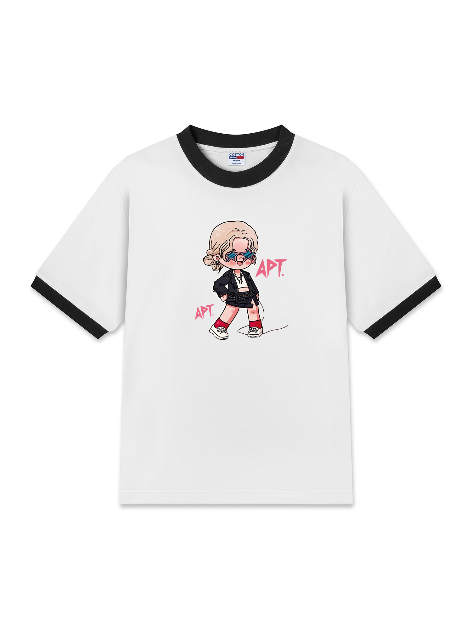 Áo Thun Ringer Relaxed Fit BlackPink Roise APT