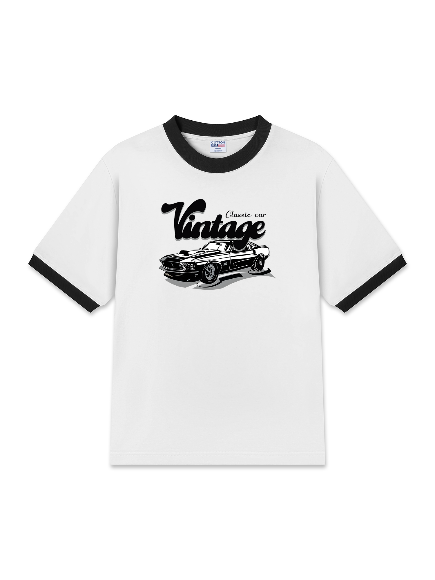 Áo Thun Ringer Relaxed Fit Classic Car Vintage