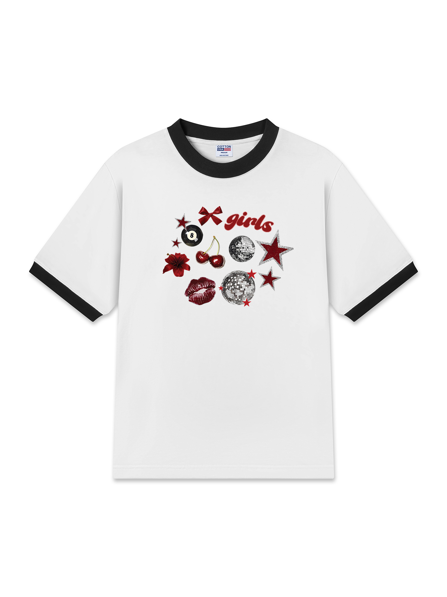 Áo Thun Ringer Relaxed Fit Cherry Girls