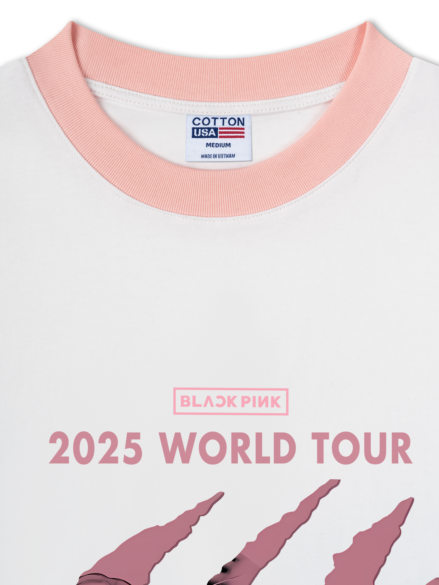 Áo Thun Ringer Relaxed Fit Black Pink 2025 World Tour