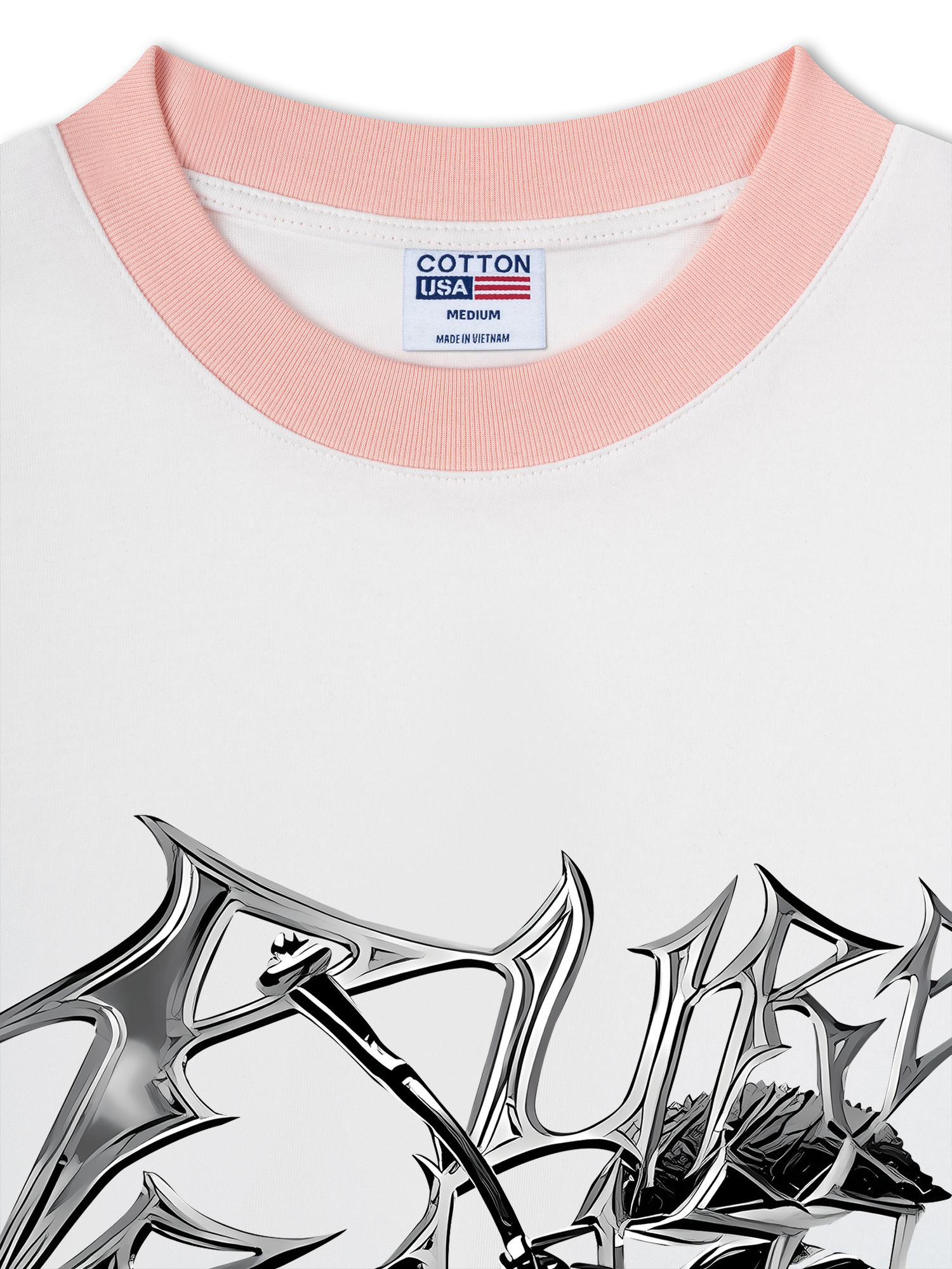 Áo Thun Ringer Relaxed Fit Cherry Silver